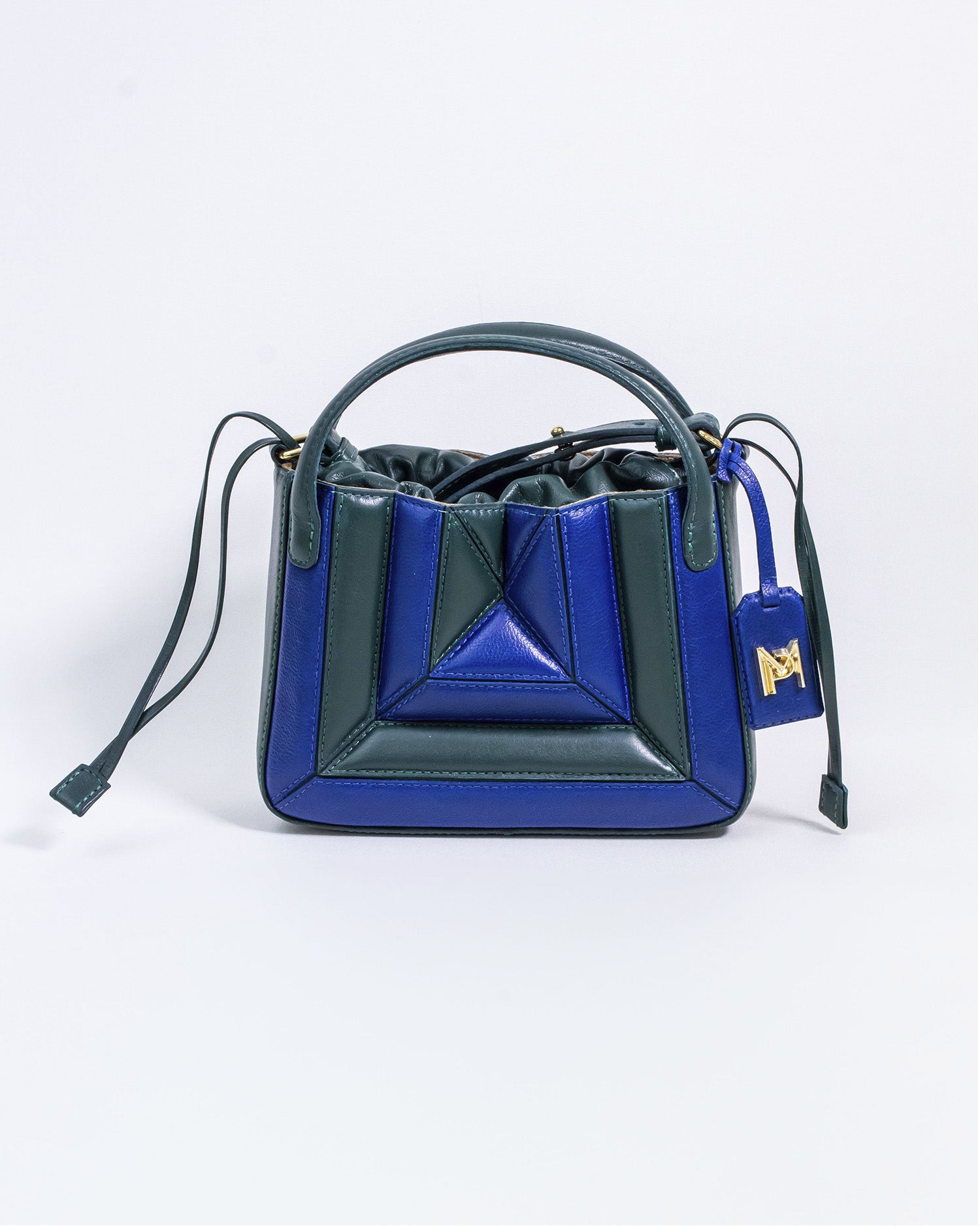 BOLSA MINI CECÍLIA AZUL BIC E VERDE