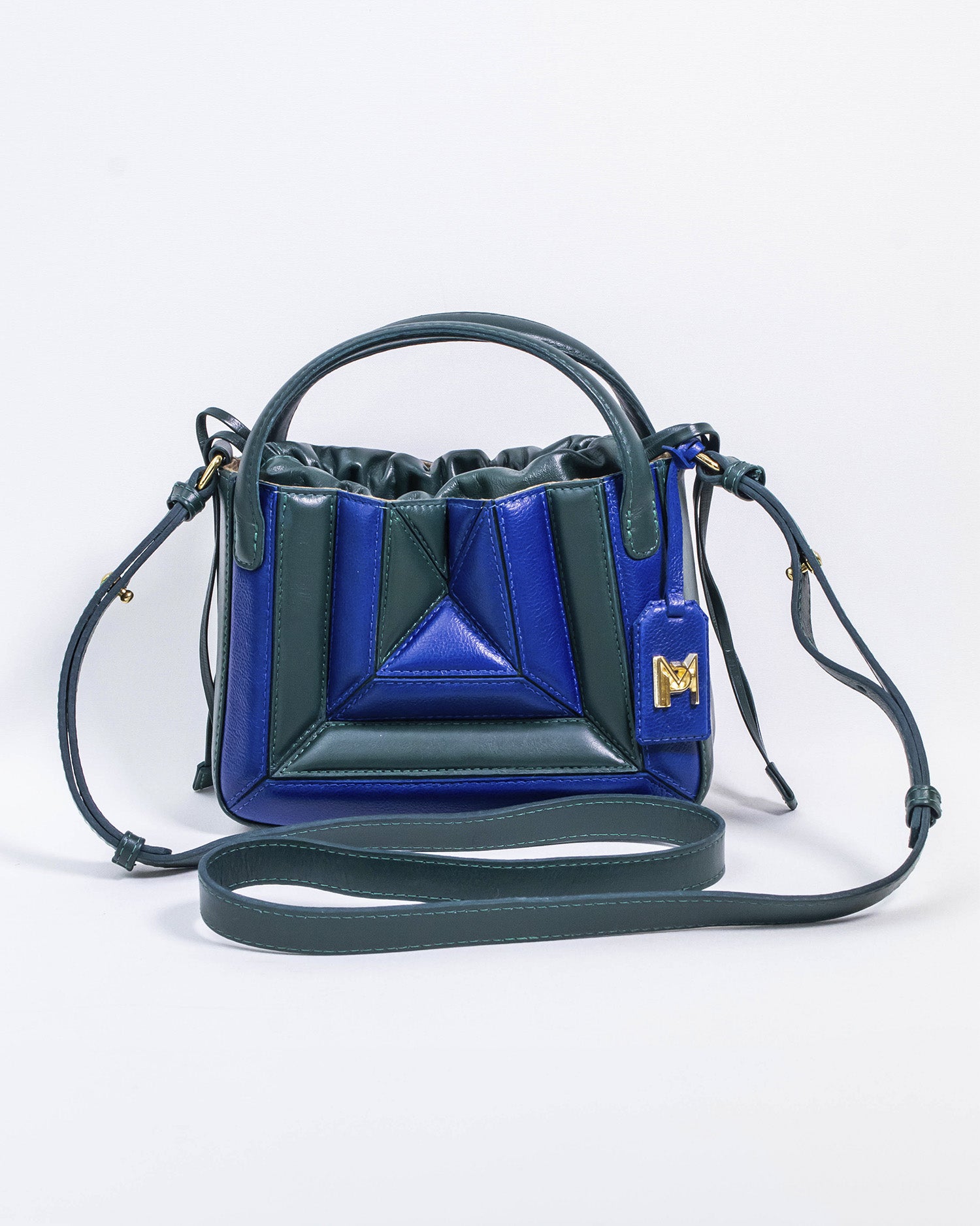BOLSA MINI CECÍLIA AZUL BIC E VERDE