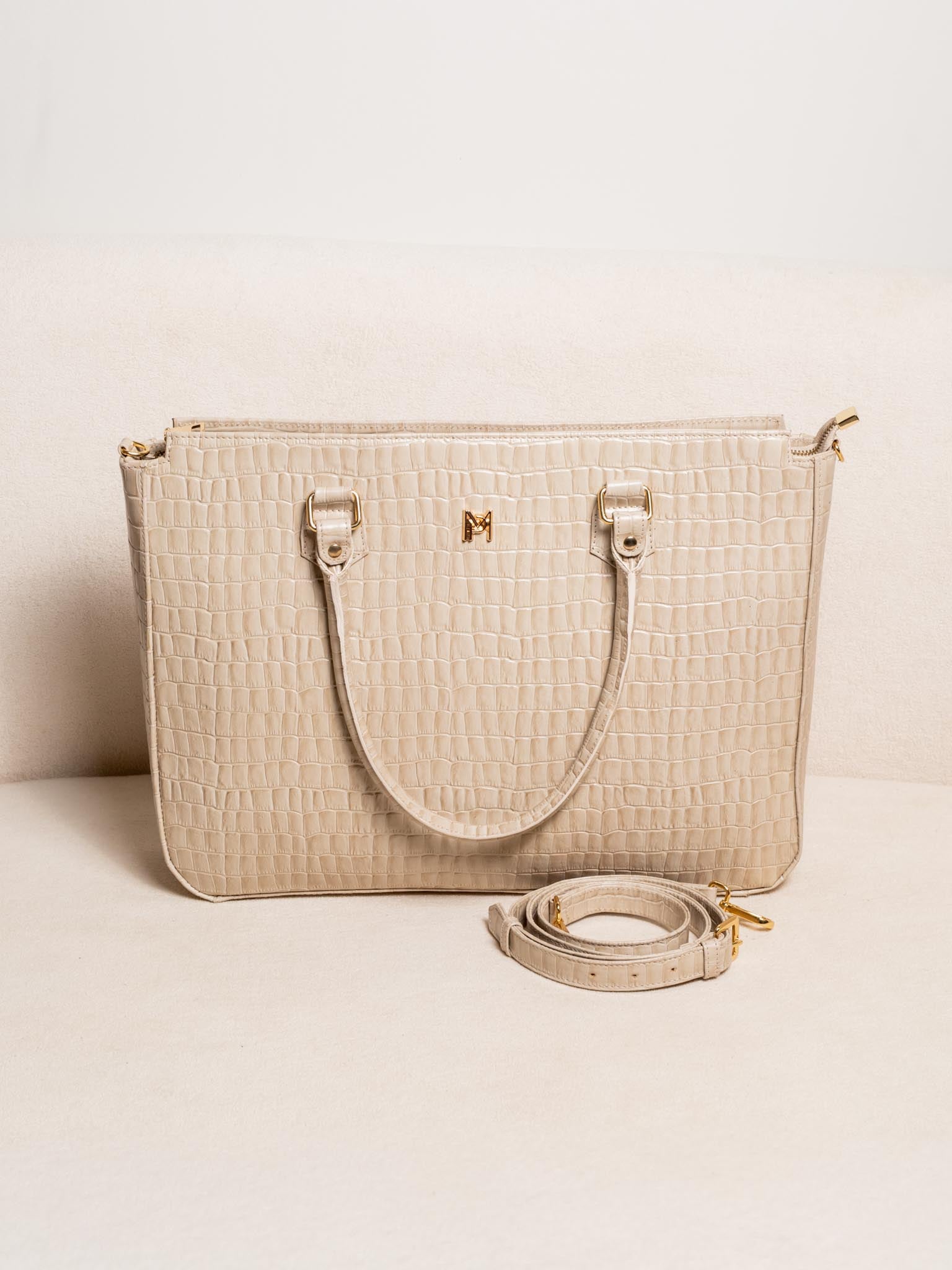 BOLSA PASTA PARA NOTEBOOK DE COURO LEGÍTIMO WORK - VANILLA