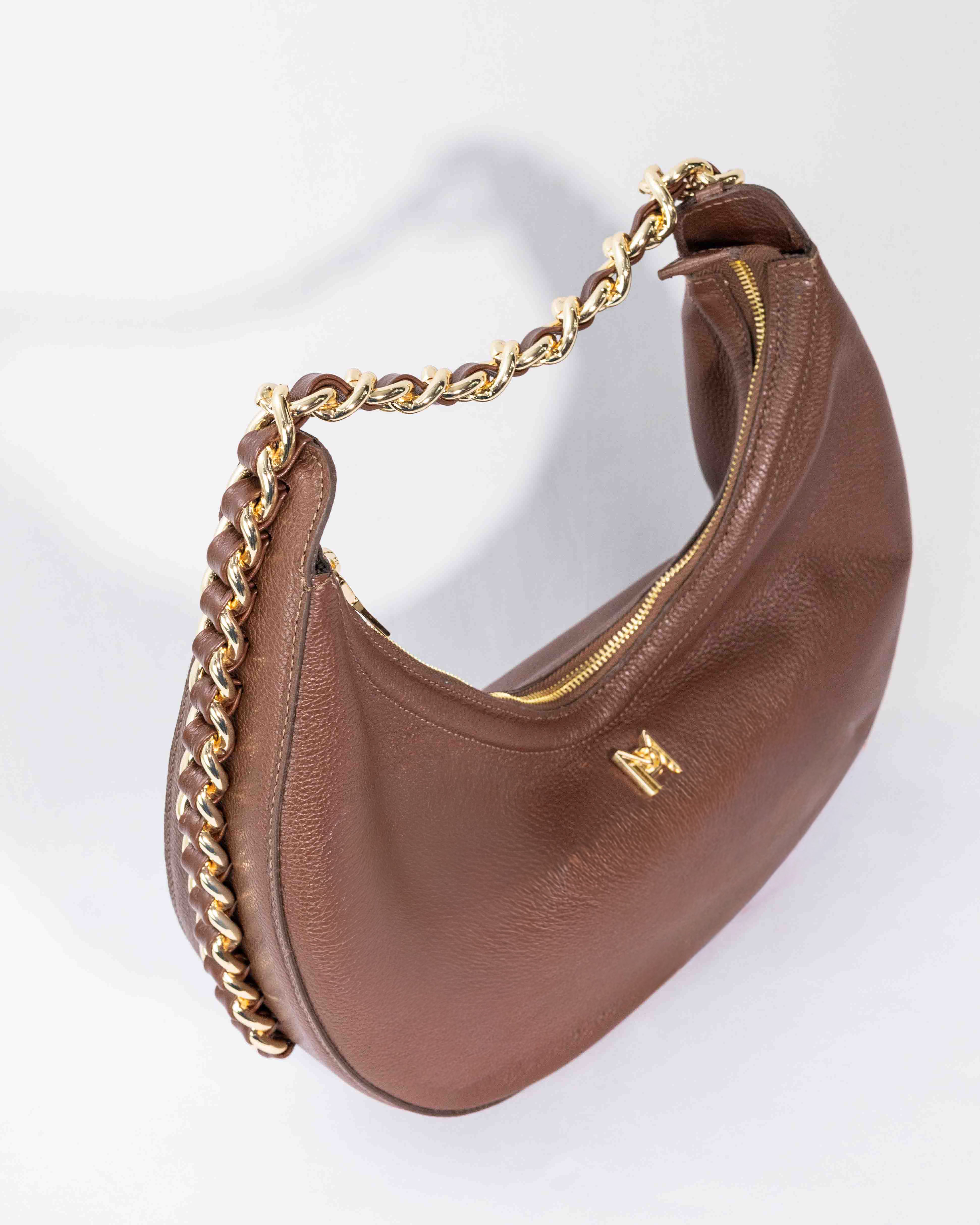 BOLSA ANA MEIA LUA MARROM / COLLAB ANINHA GOMES