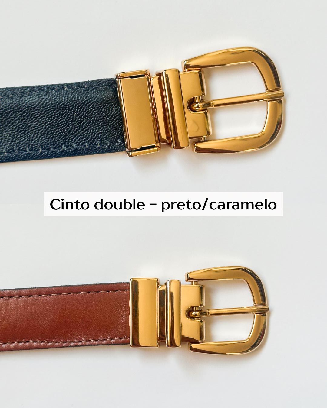 CINTO DUPLO DE COURO LEGÍTIMO LISO