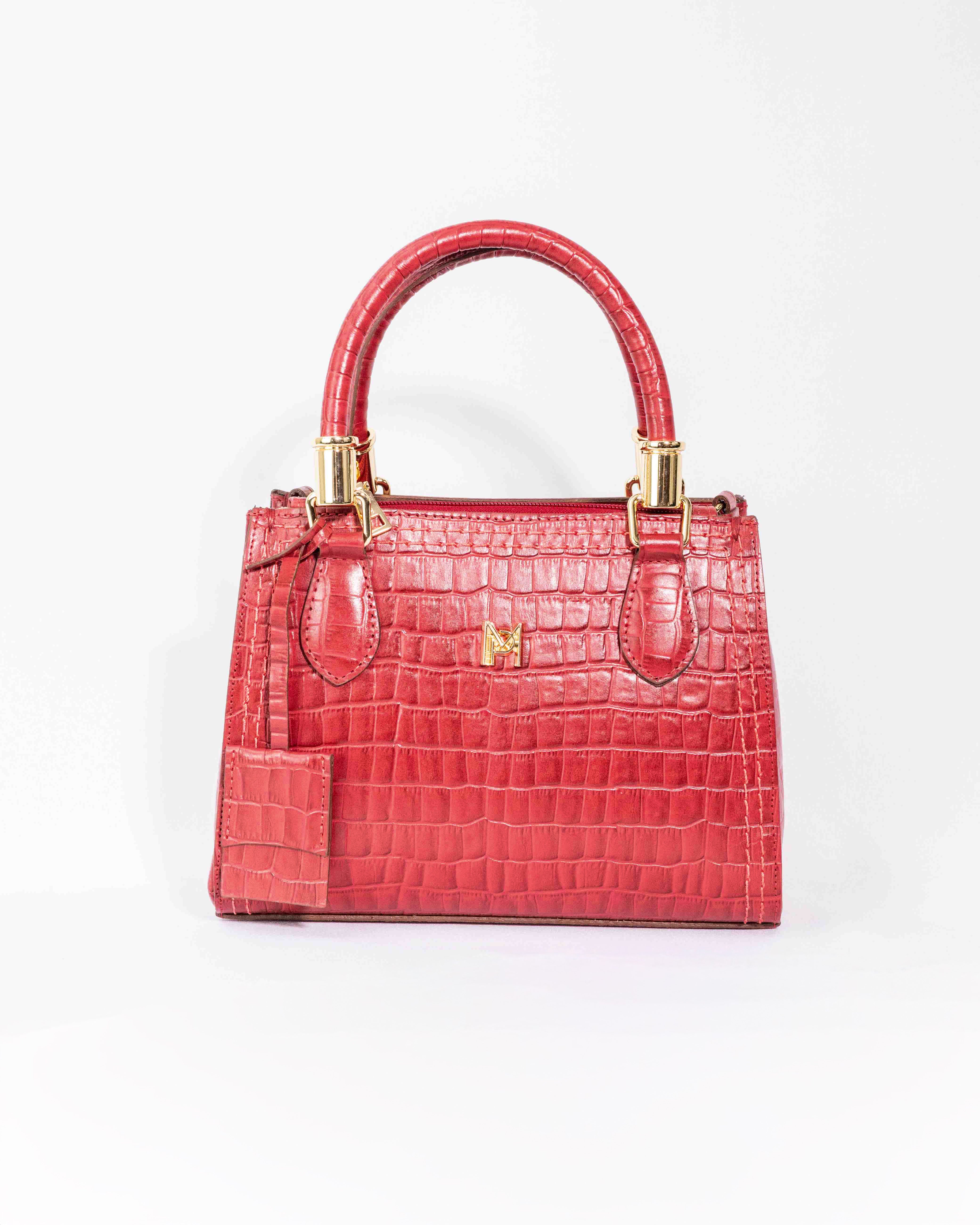 BOLSA VALENTINA VERMELHO CROCO (EDIÇÃO FIORE)