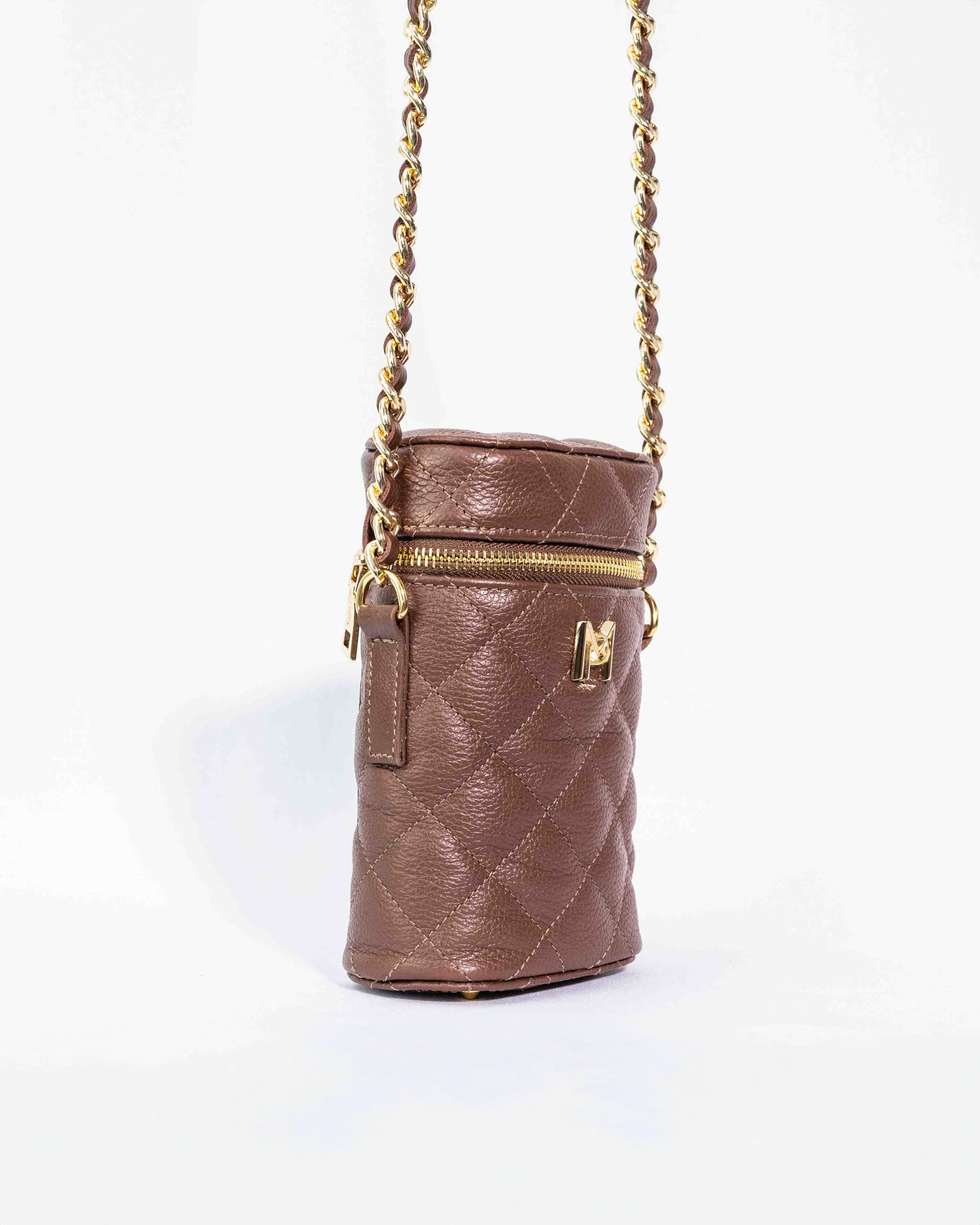 BOLSA HELENA PORTA CELULAR MARROM / COLLAB ANINHA GOMES