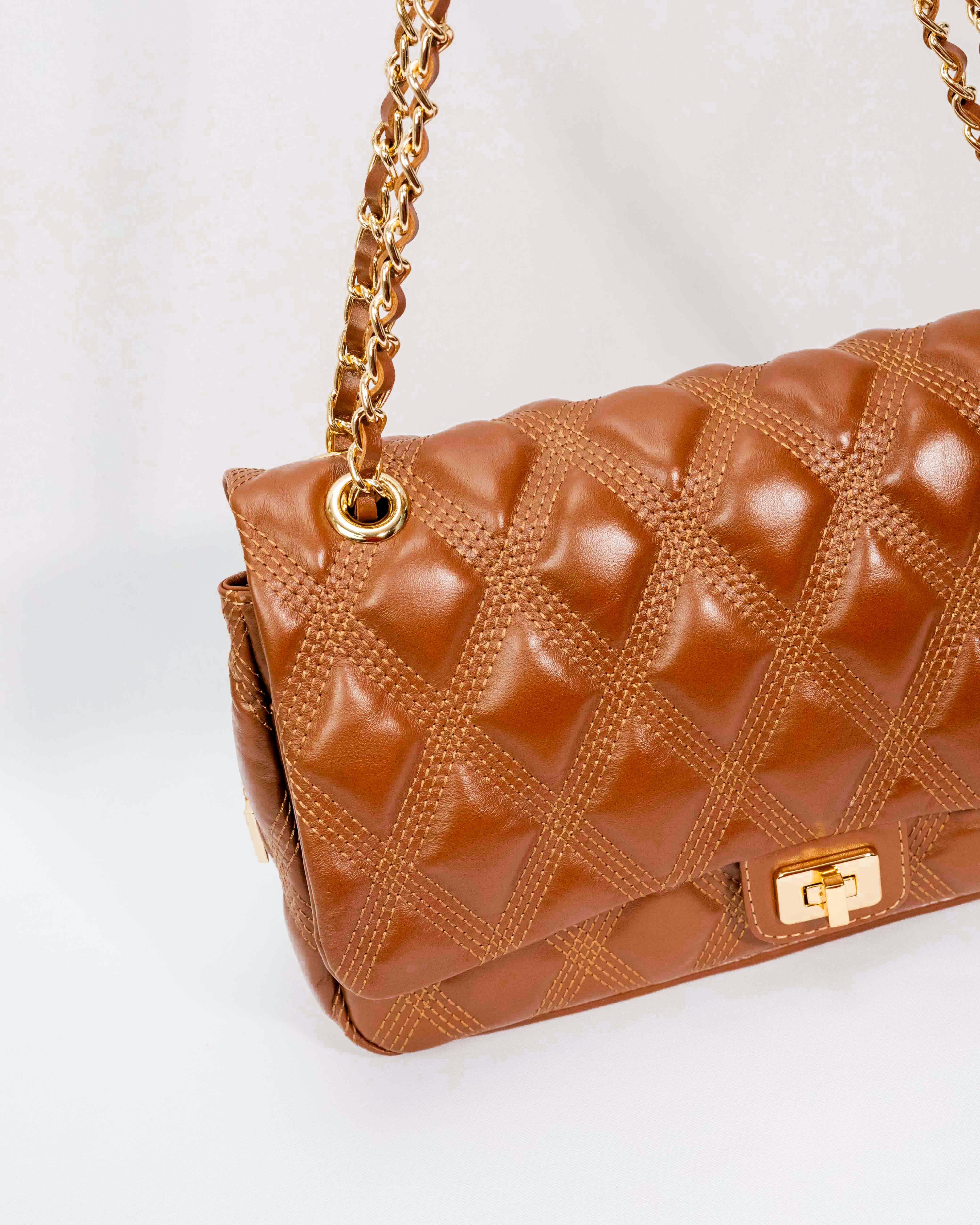 BOLSA BEATRICE MATELASSÊ CARAMELO