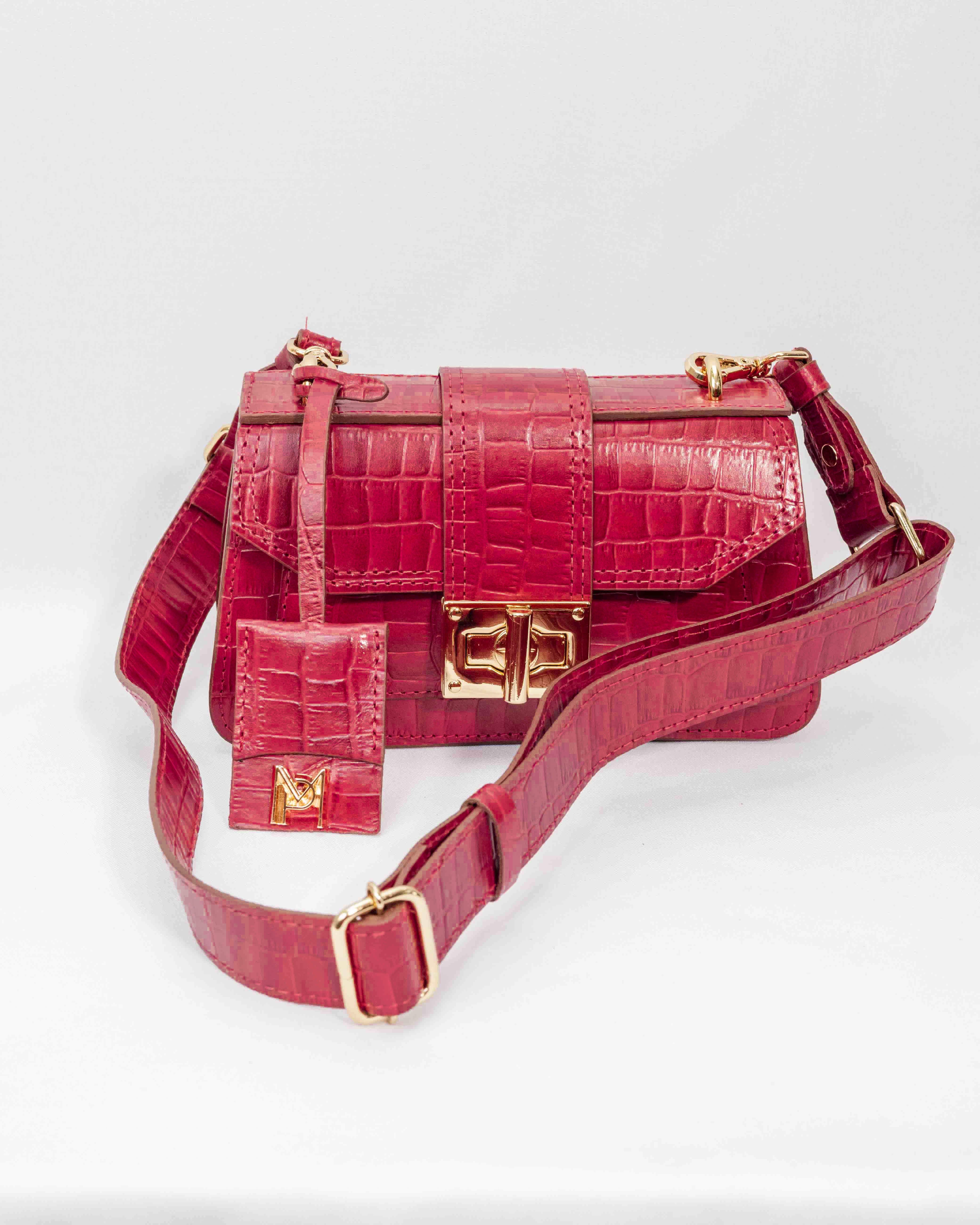 BOLSA MILÃO VERMELHO CROCO
