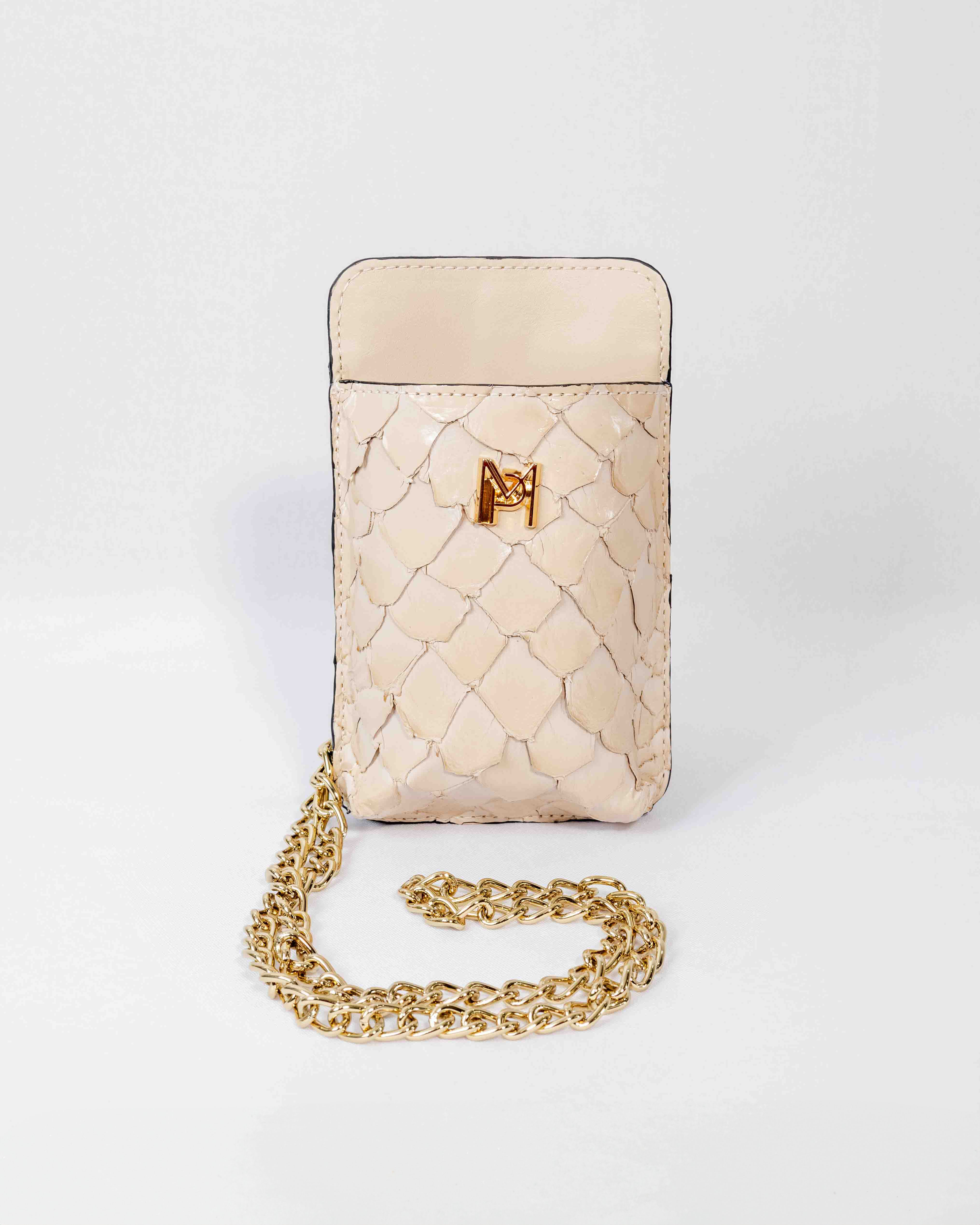 BOLSA PORTA CELULAR DE COURO PIRARUCU SOPHIE NATA