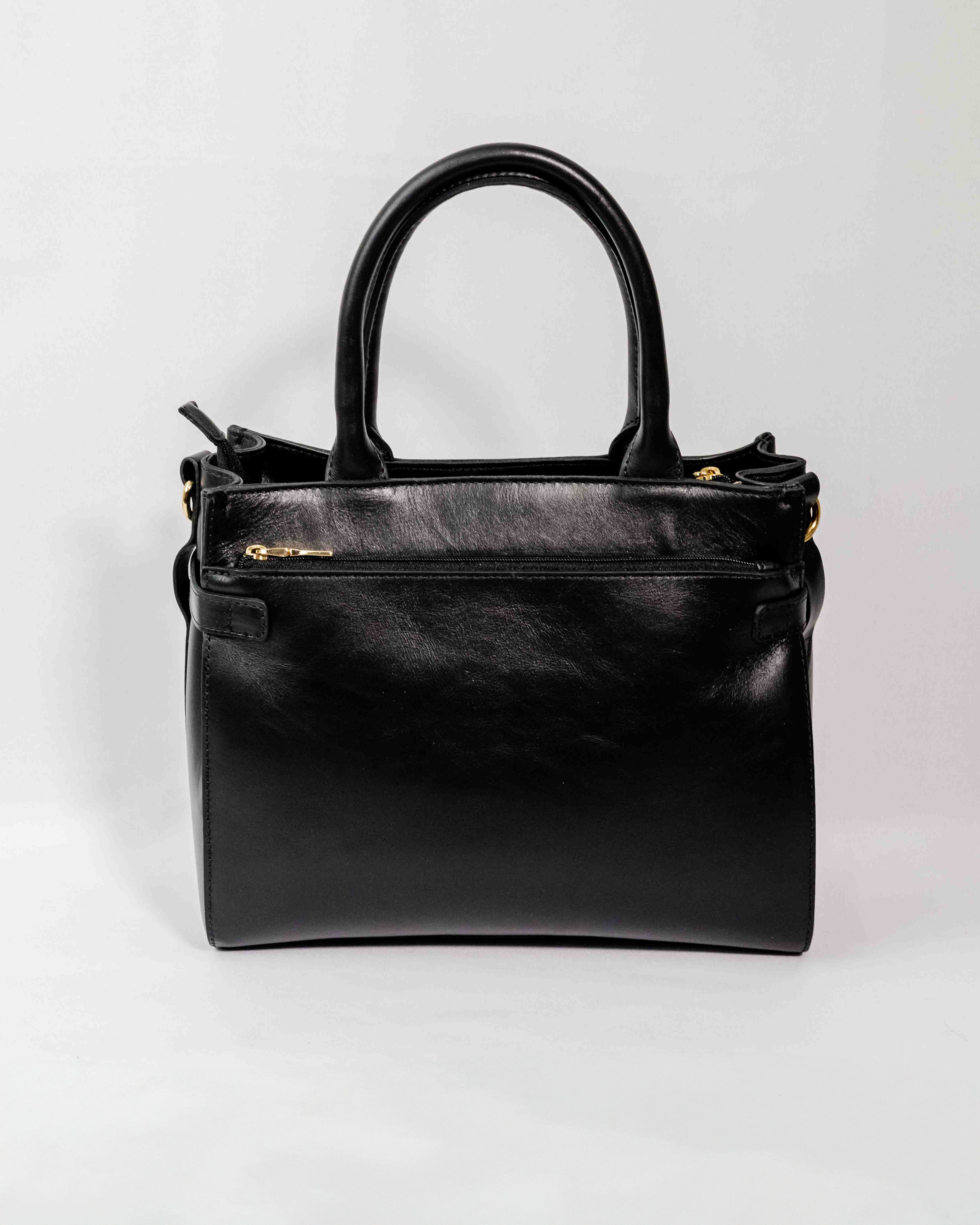 BOLSA MATILDE COURO LEGÍTIMO PRETO