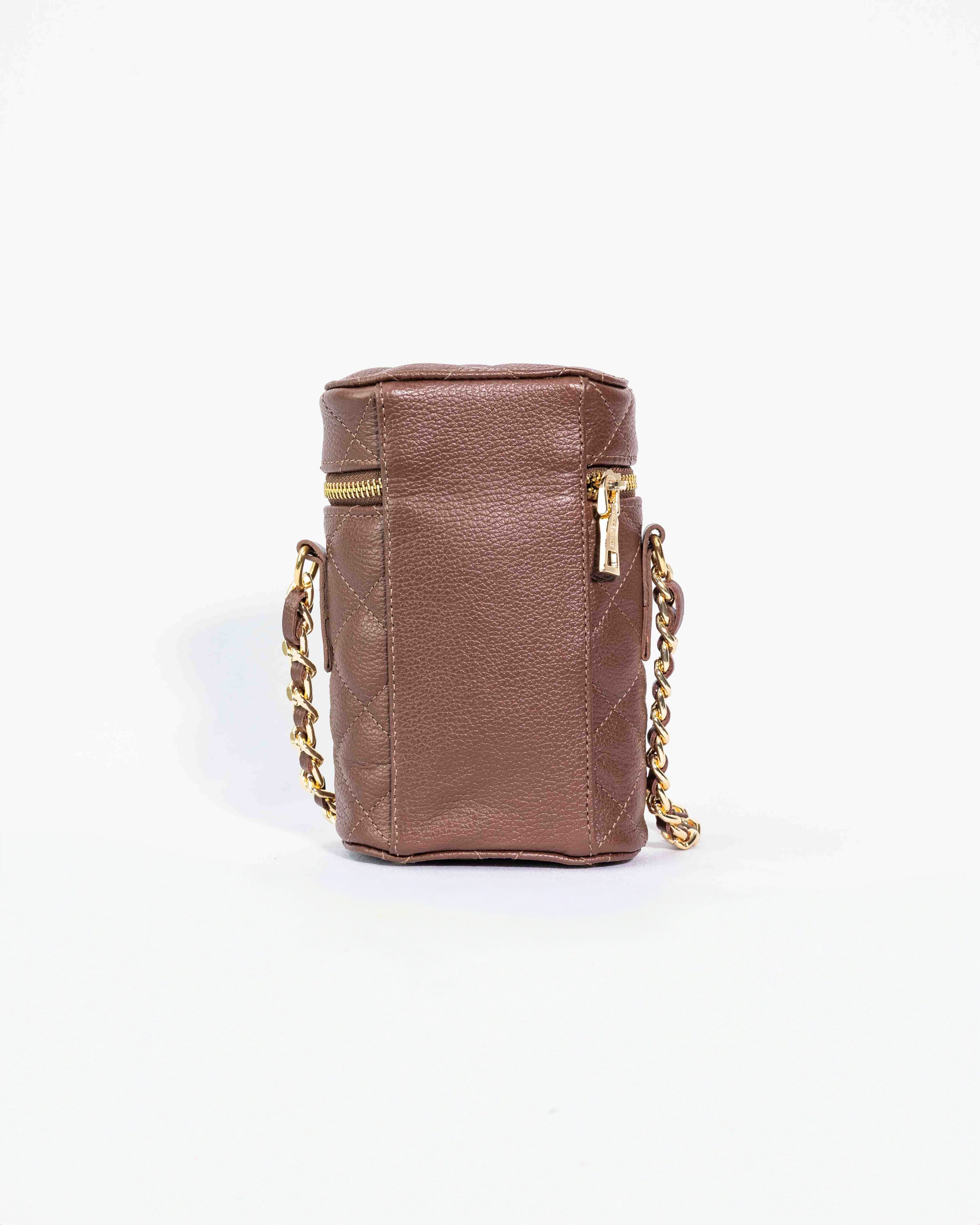 BOLSA HELENA PORTA CELULAR MARROM / COLLAB ANINHA GOMES