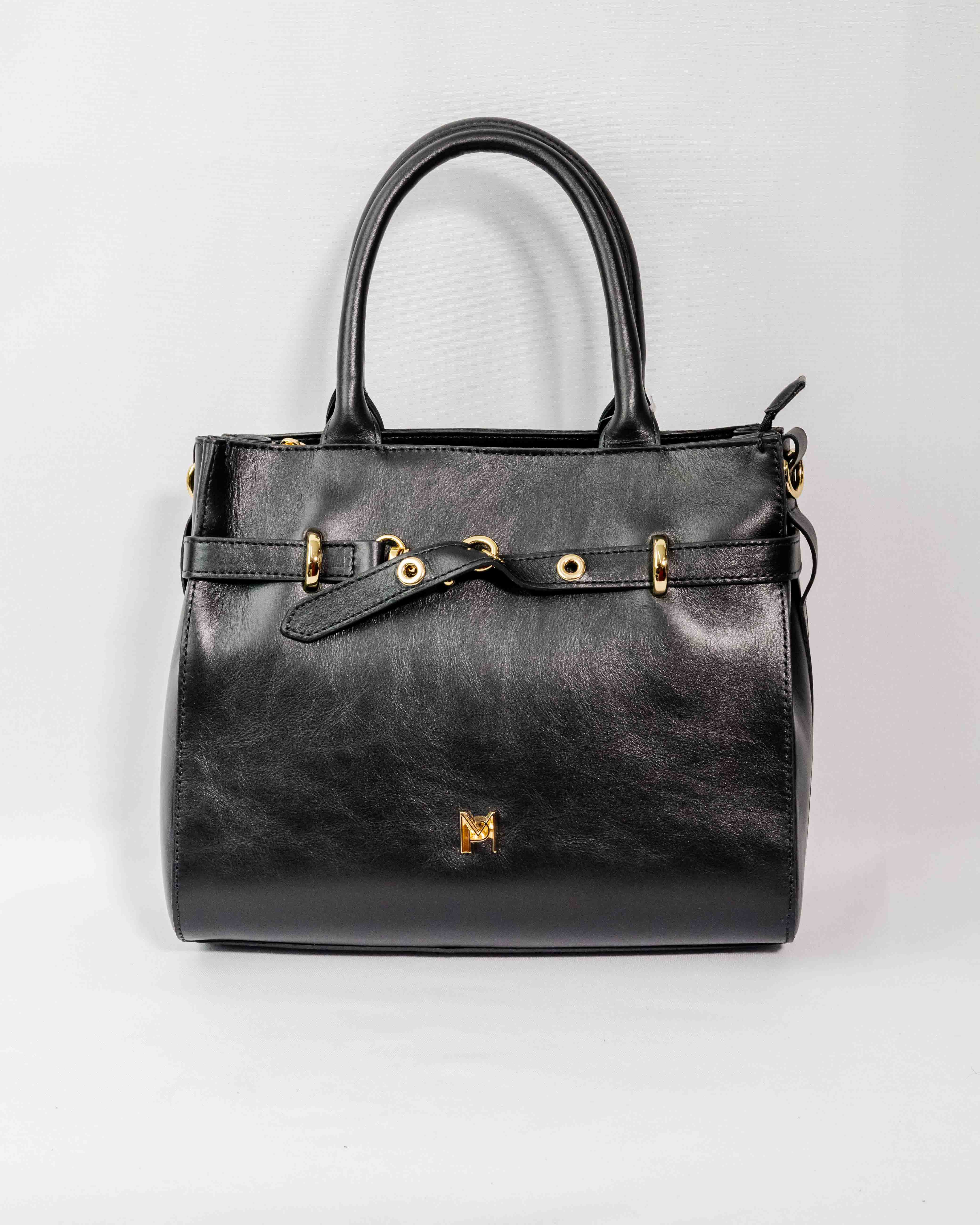 BOLSA MATILDE COURO LEGÍTIMO PRETO