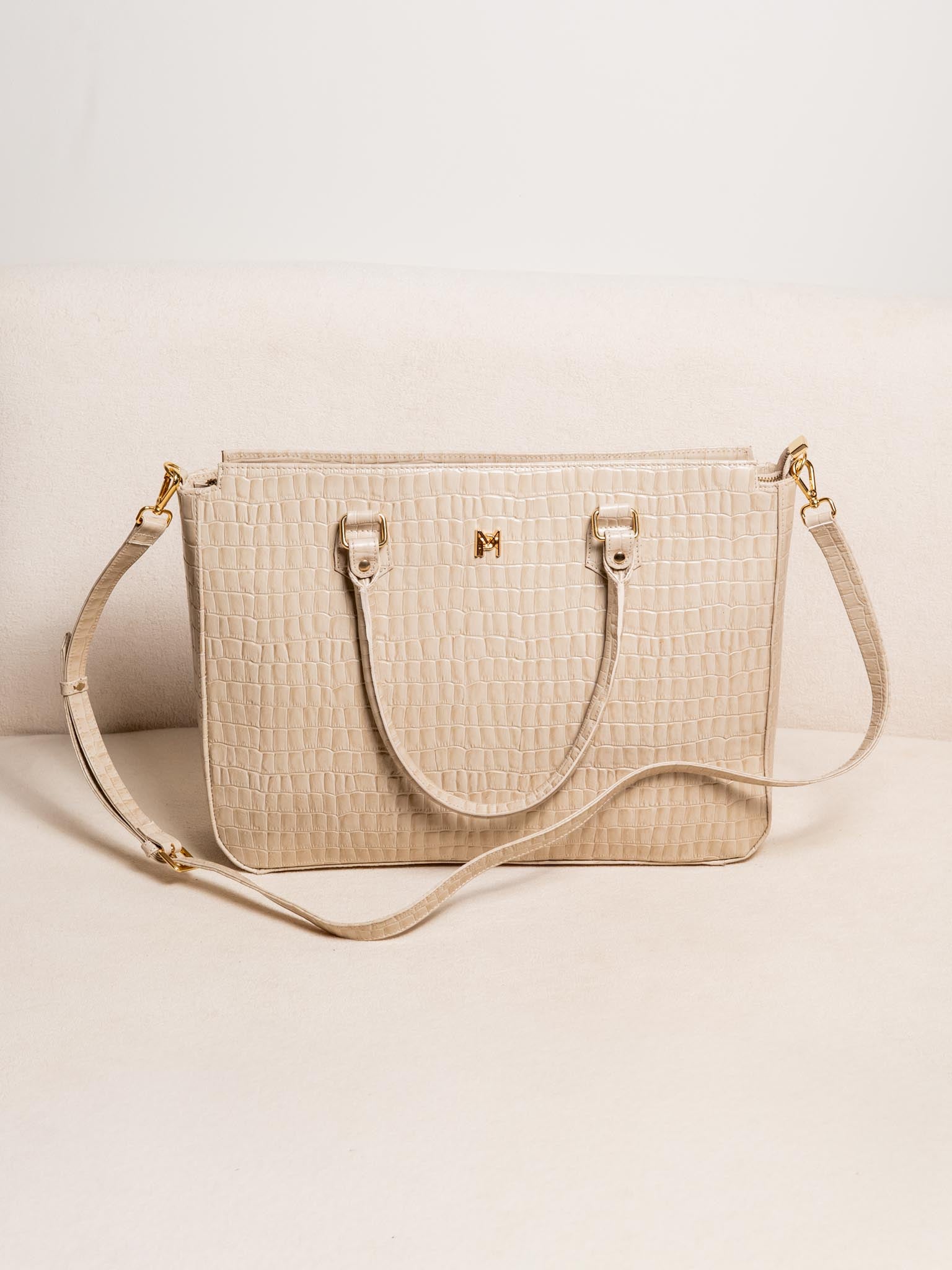 BOLSA PASTA PARA NOTEBOOK DE COURO LEGÍTIMO WORK - VANILLA