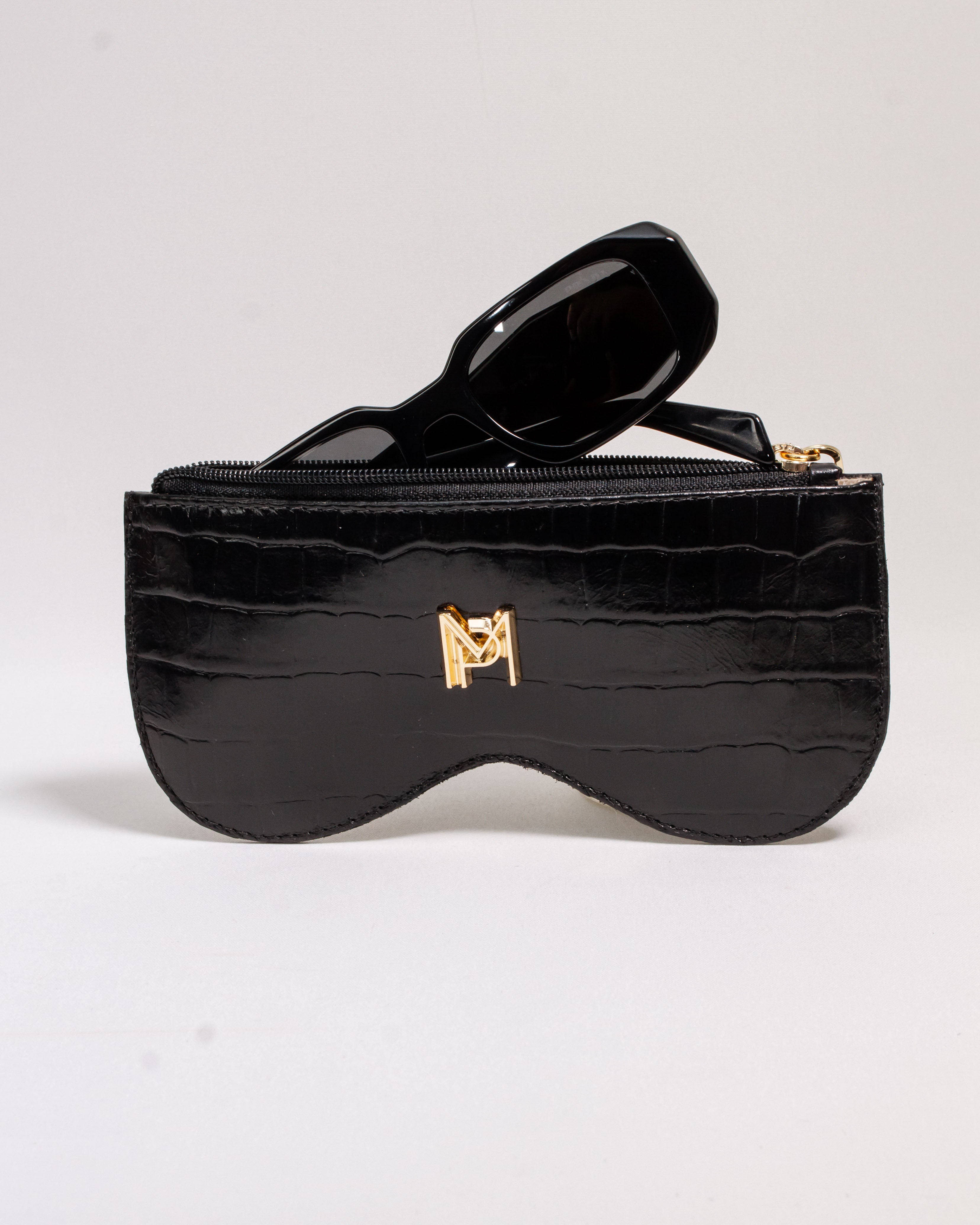 PORTA ÓCULOS PRETO CROCO