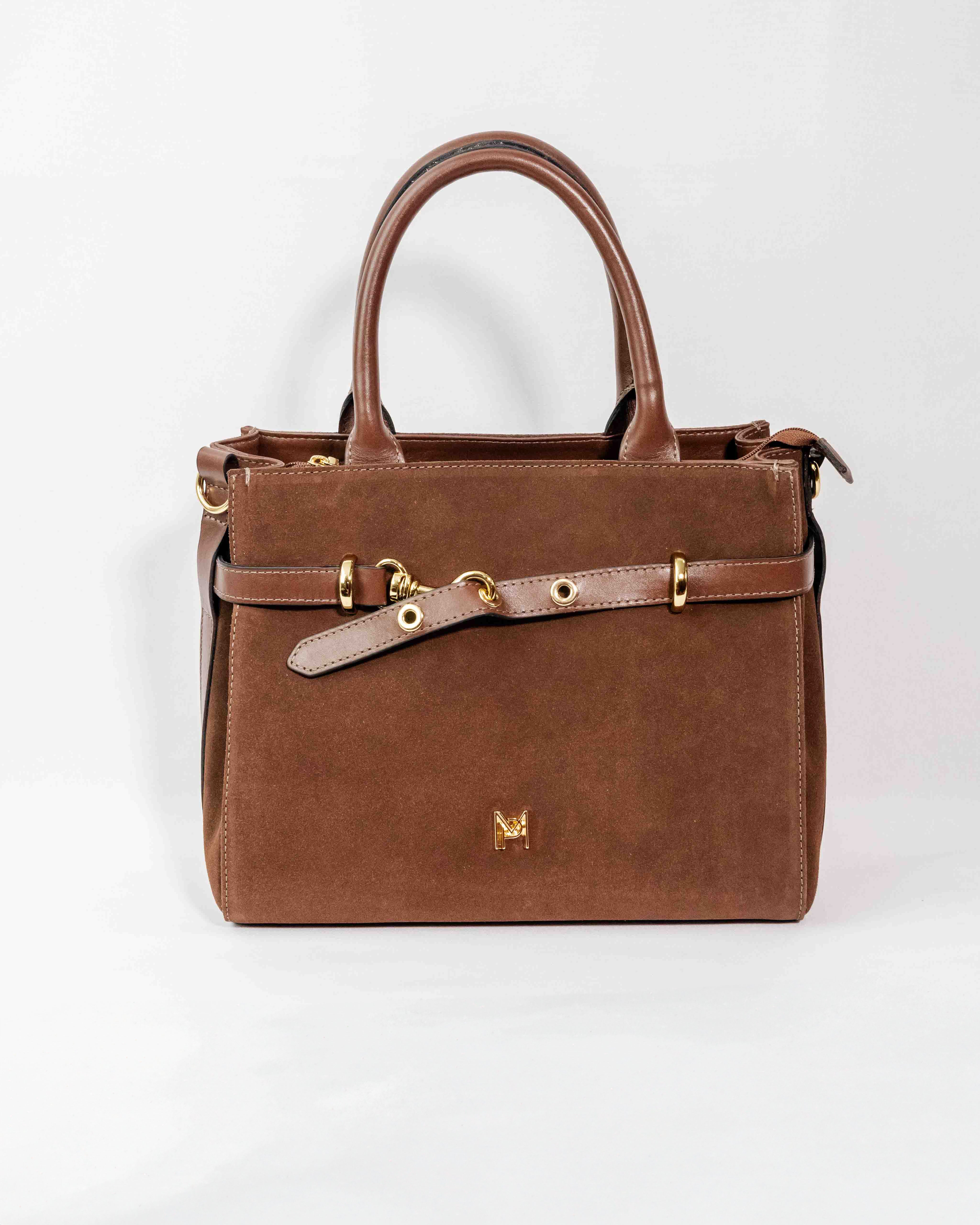 BOLSA MATILDE COURO LEGÍTIMO CAMURÇA MARROM