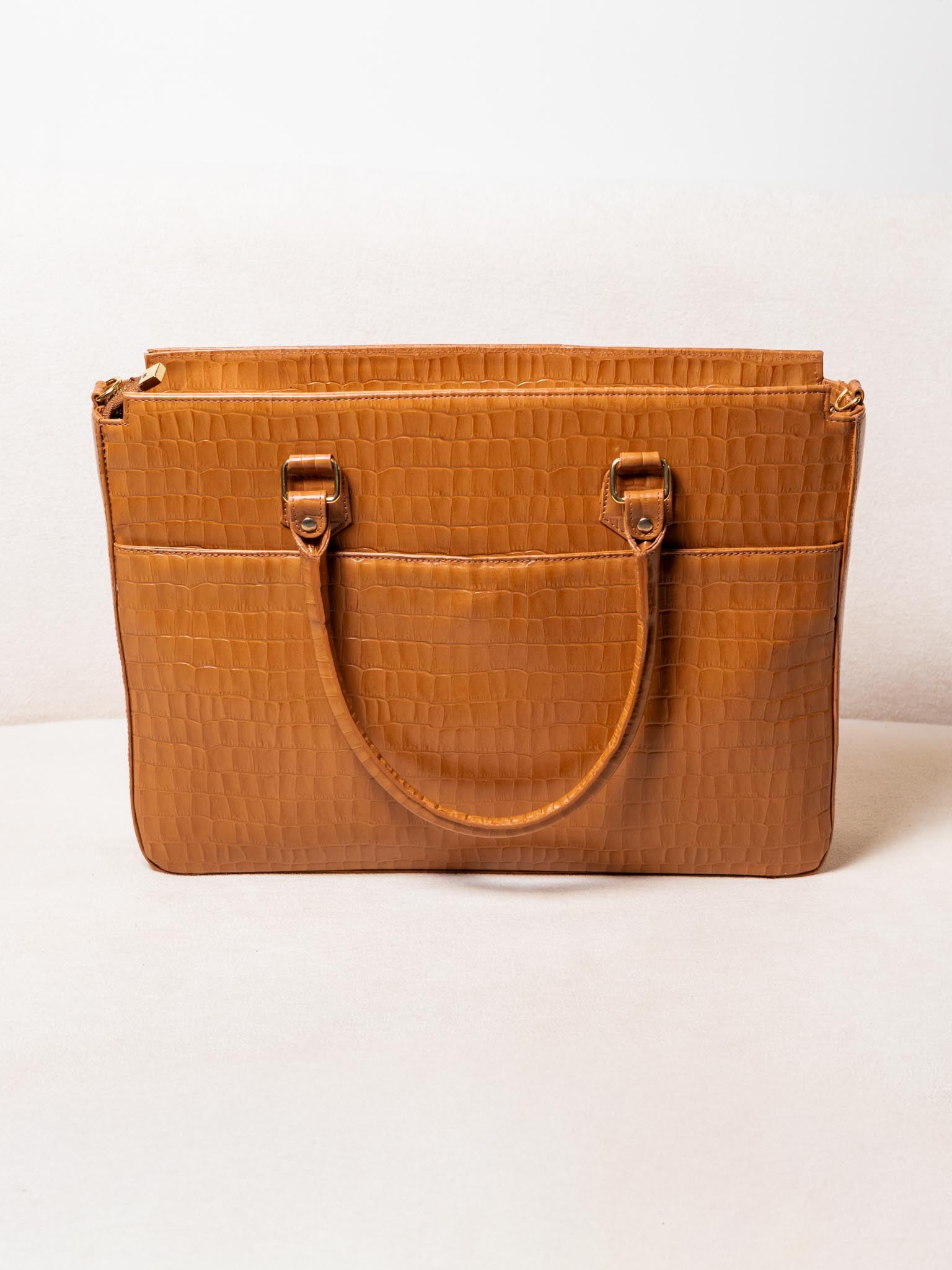 BOLSA PASTA PARA NOTEBOOK DE COURO LEGÍTIMO WORK - CARAMELO