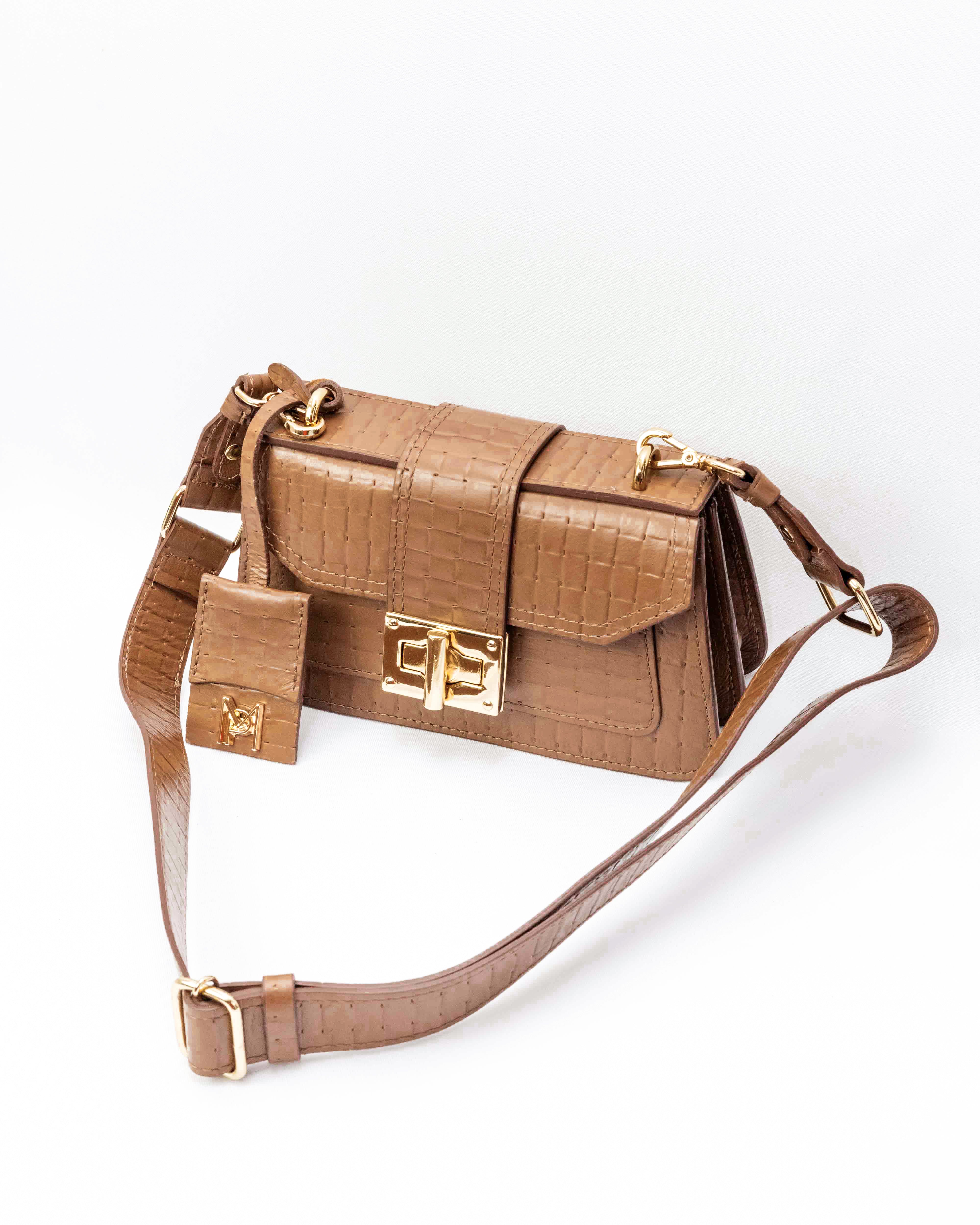 BOLSA MILÃO CAMEL CROCO