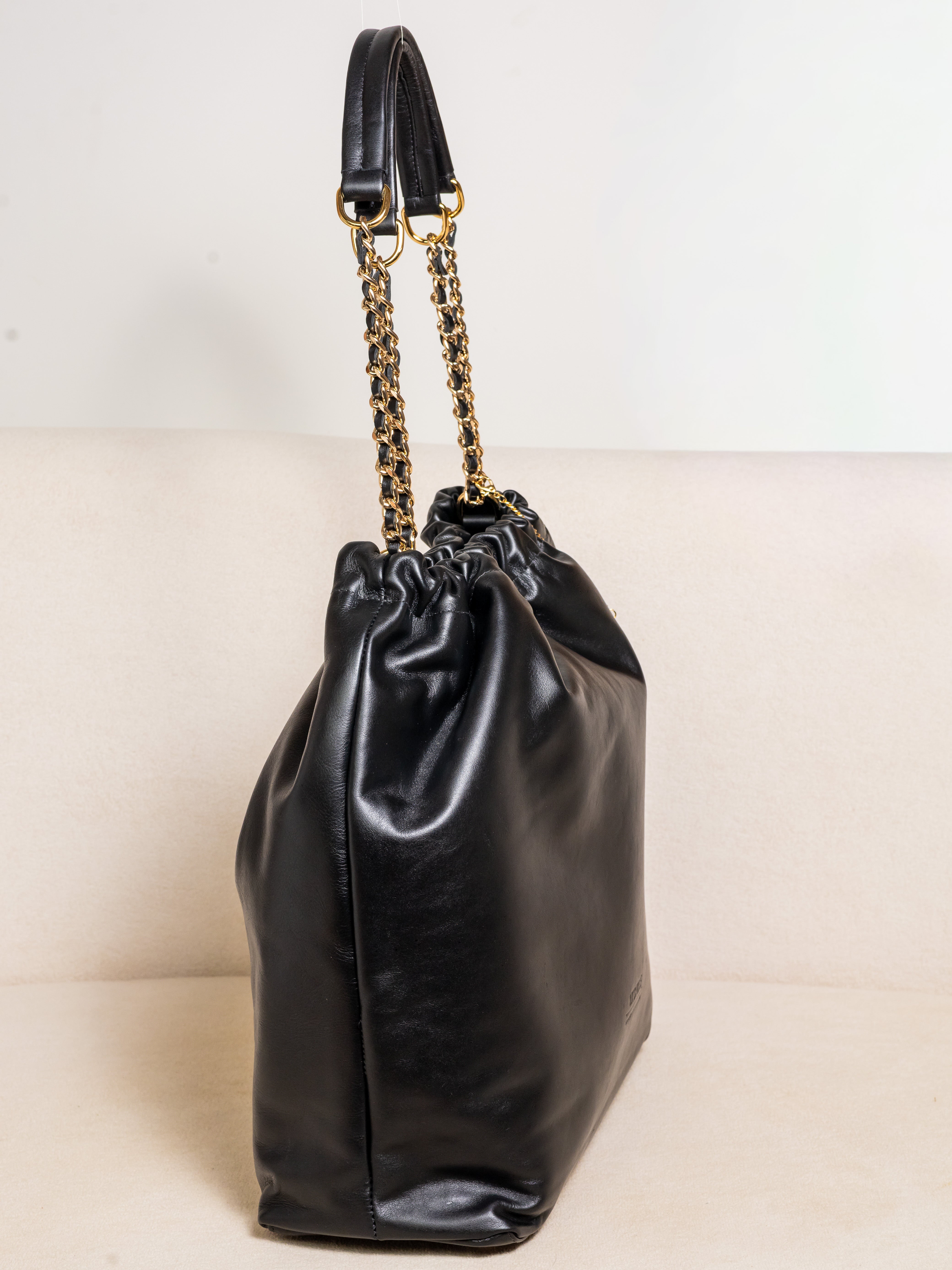 Bolsa Organizer em Couro Legítimo + Necessaire - Preta