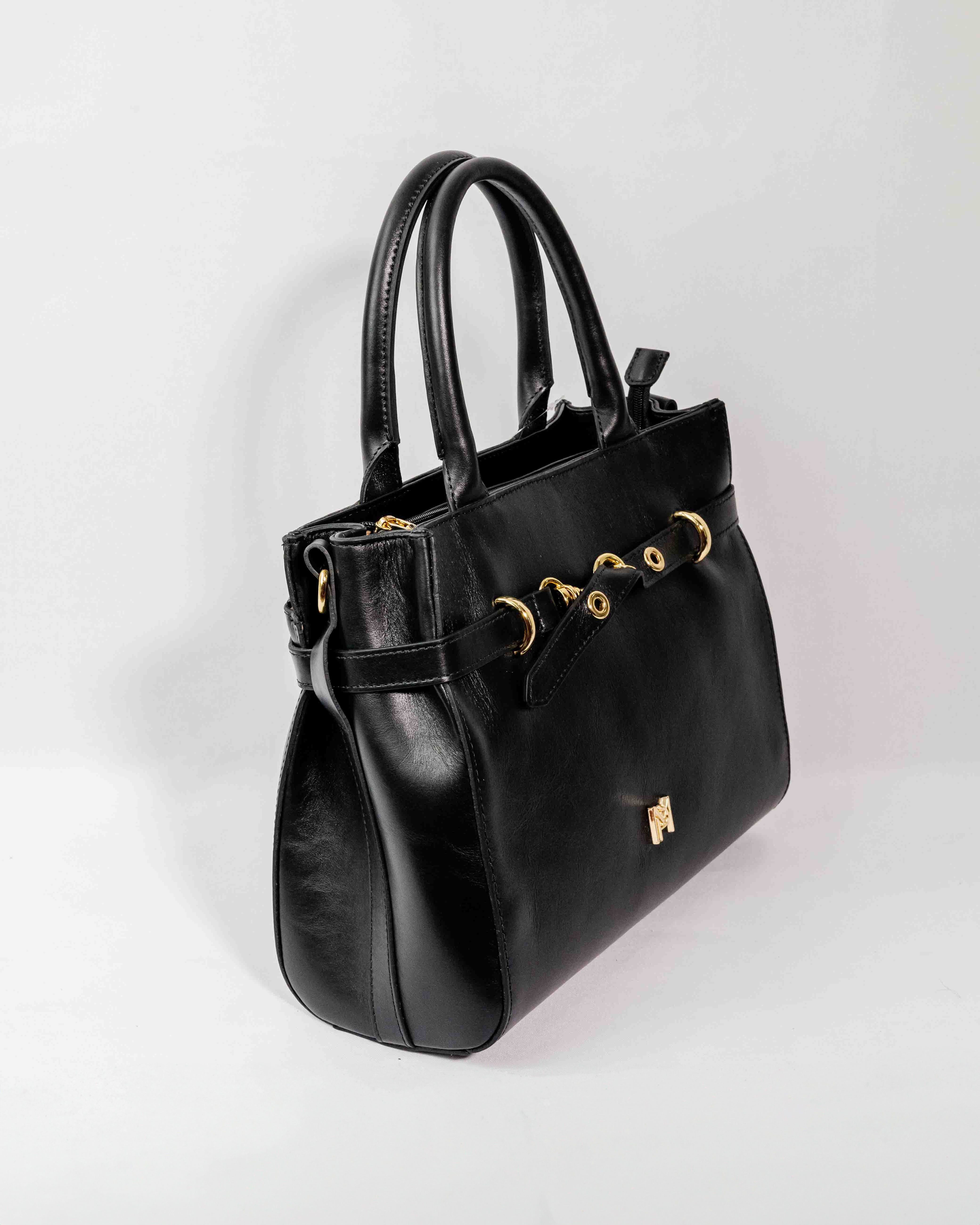 BOLSA MATILDE COURO LEGÍTIMO PRETO