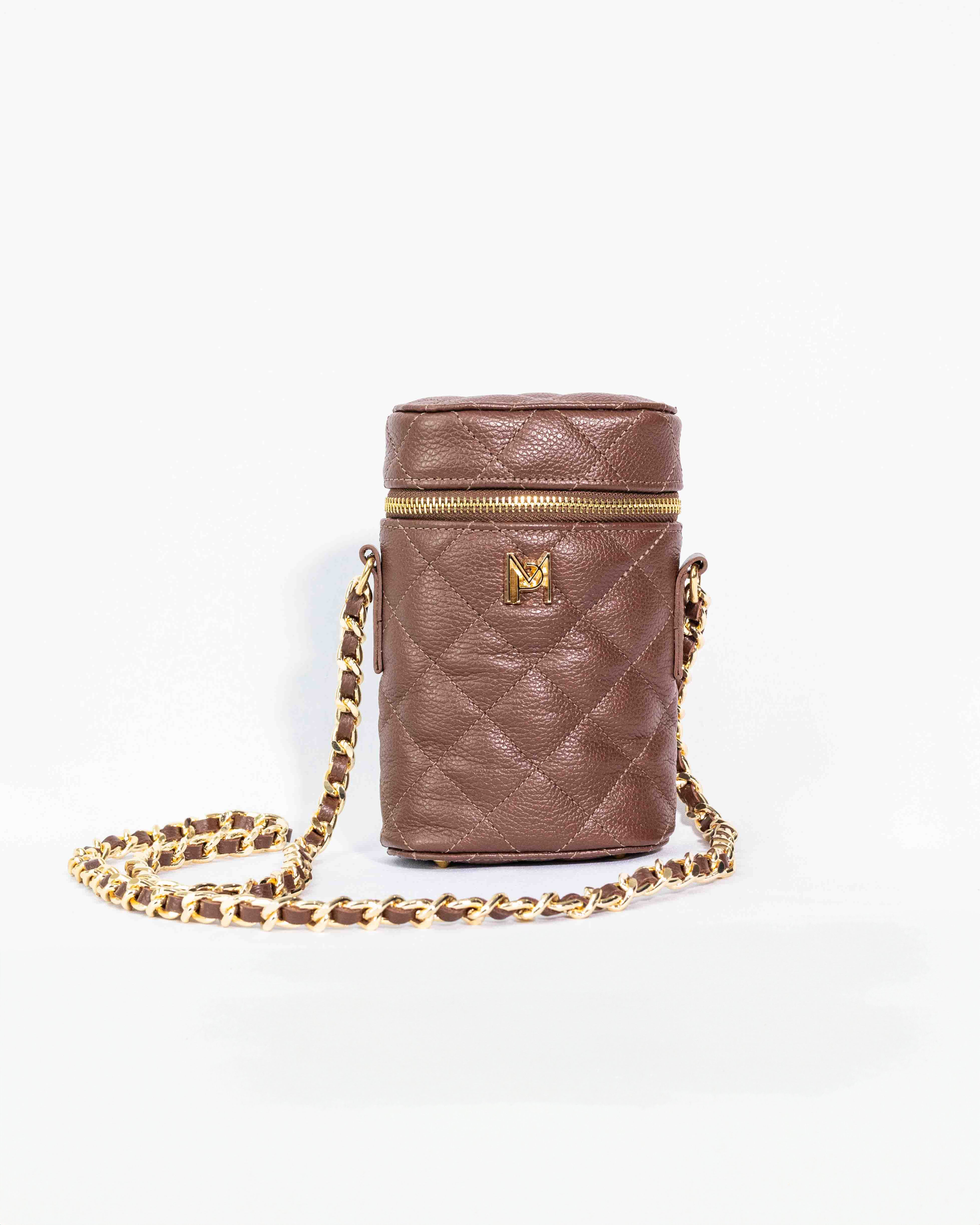 BOLSA HELENA PORTA CELULAR MARROM / COLLAB ANINHA GOMES