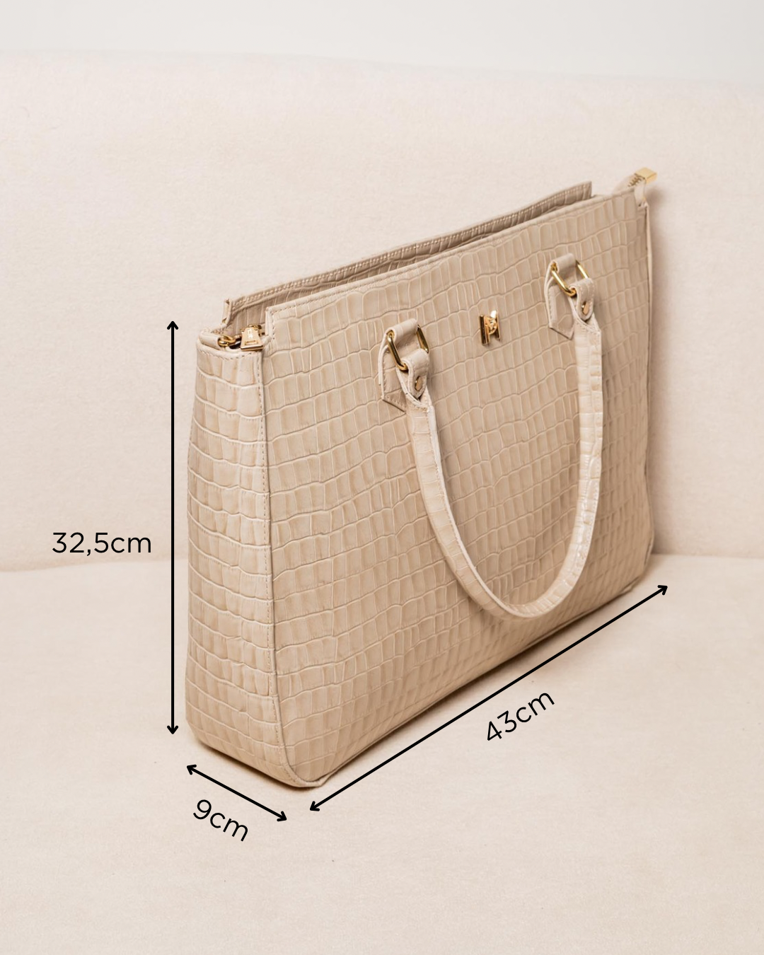 BOLSA PASTA PARA NOTEBOOK DE COURO LEGÍTIMO WORK - VANILLA