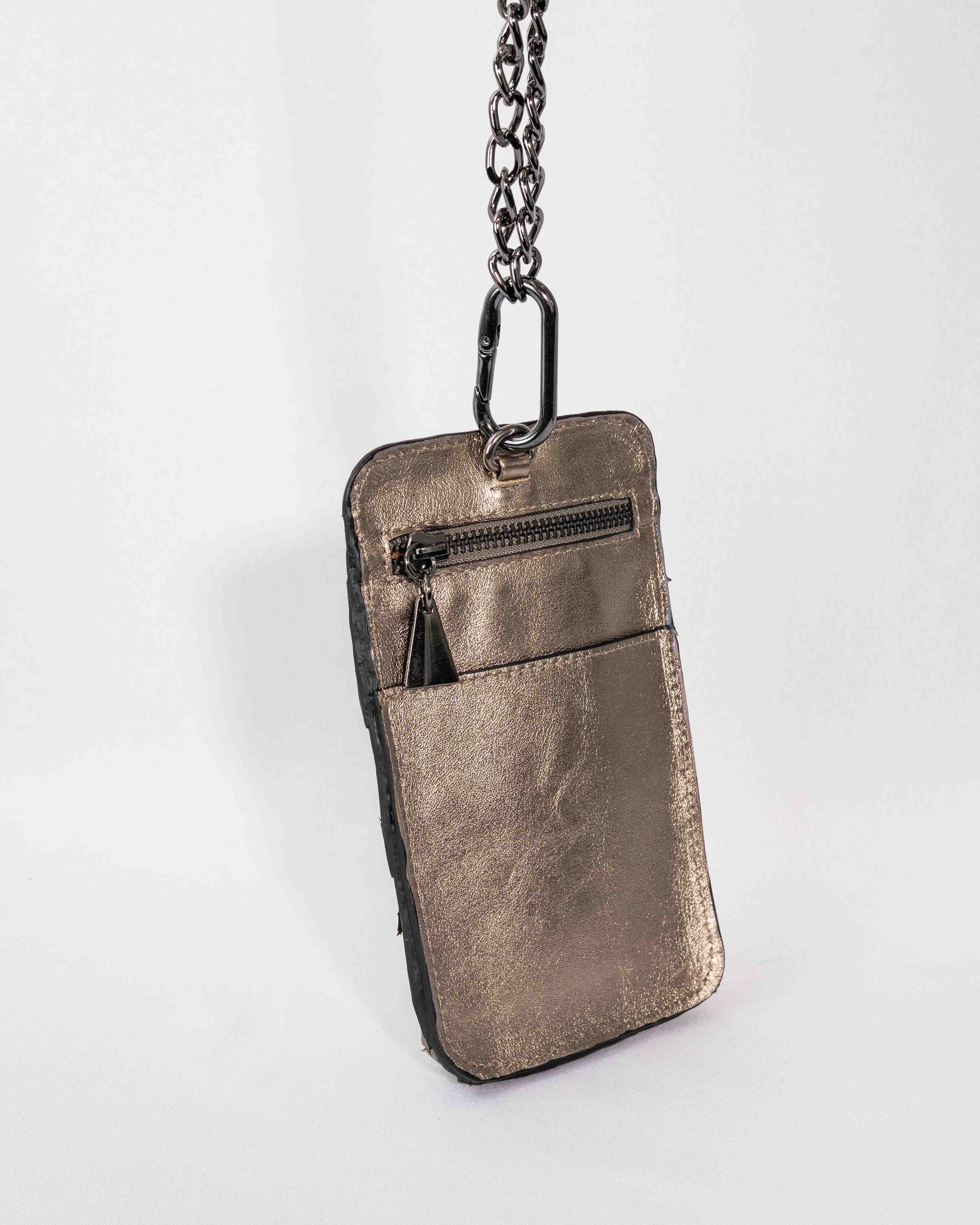 BOLSA PORTA CELULAR DE COURO PIRARUCU SOPHIE MAGNETO