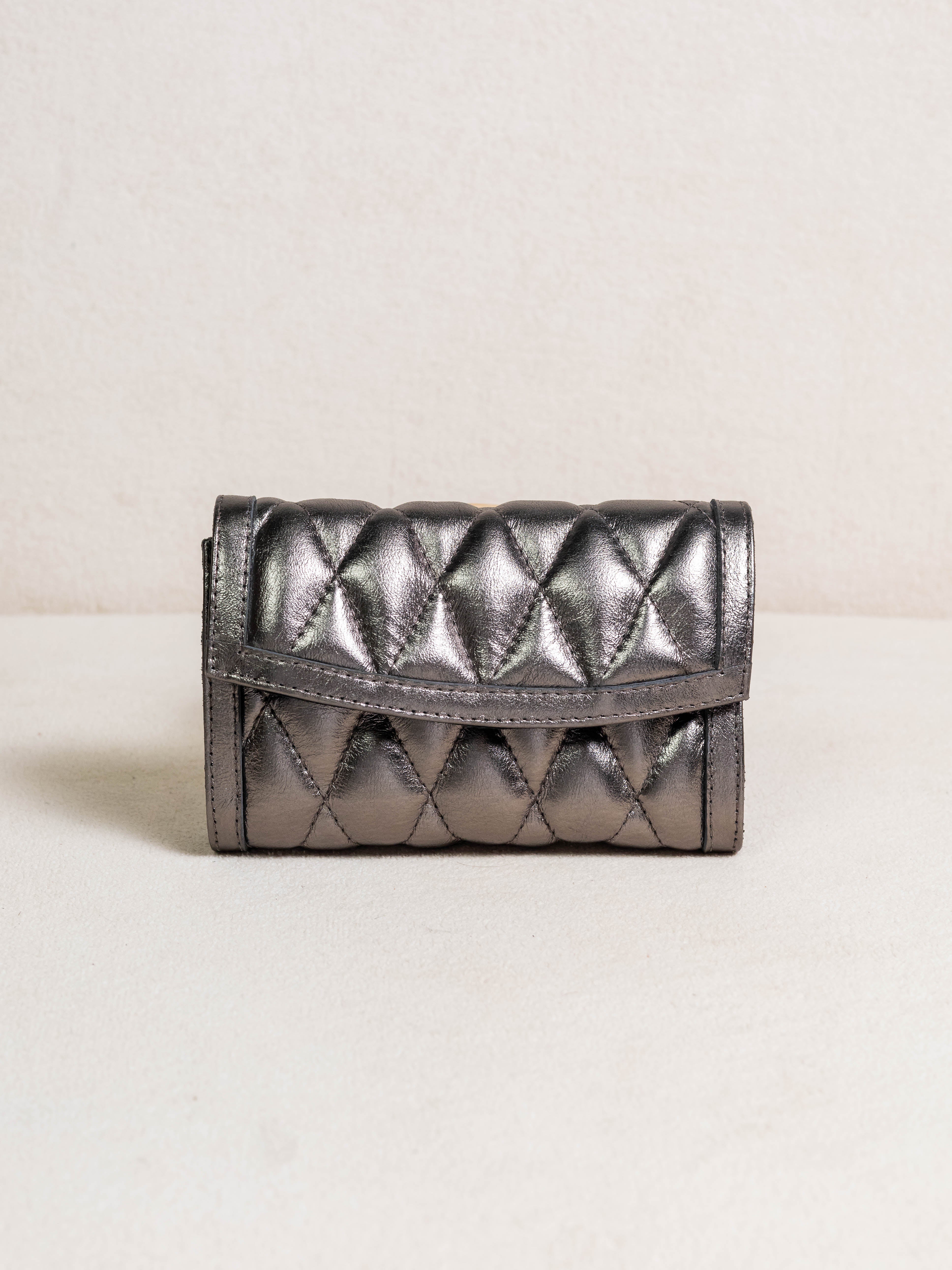 Bolsa Couro Legítimo Transversal e Clutch Shine
