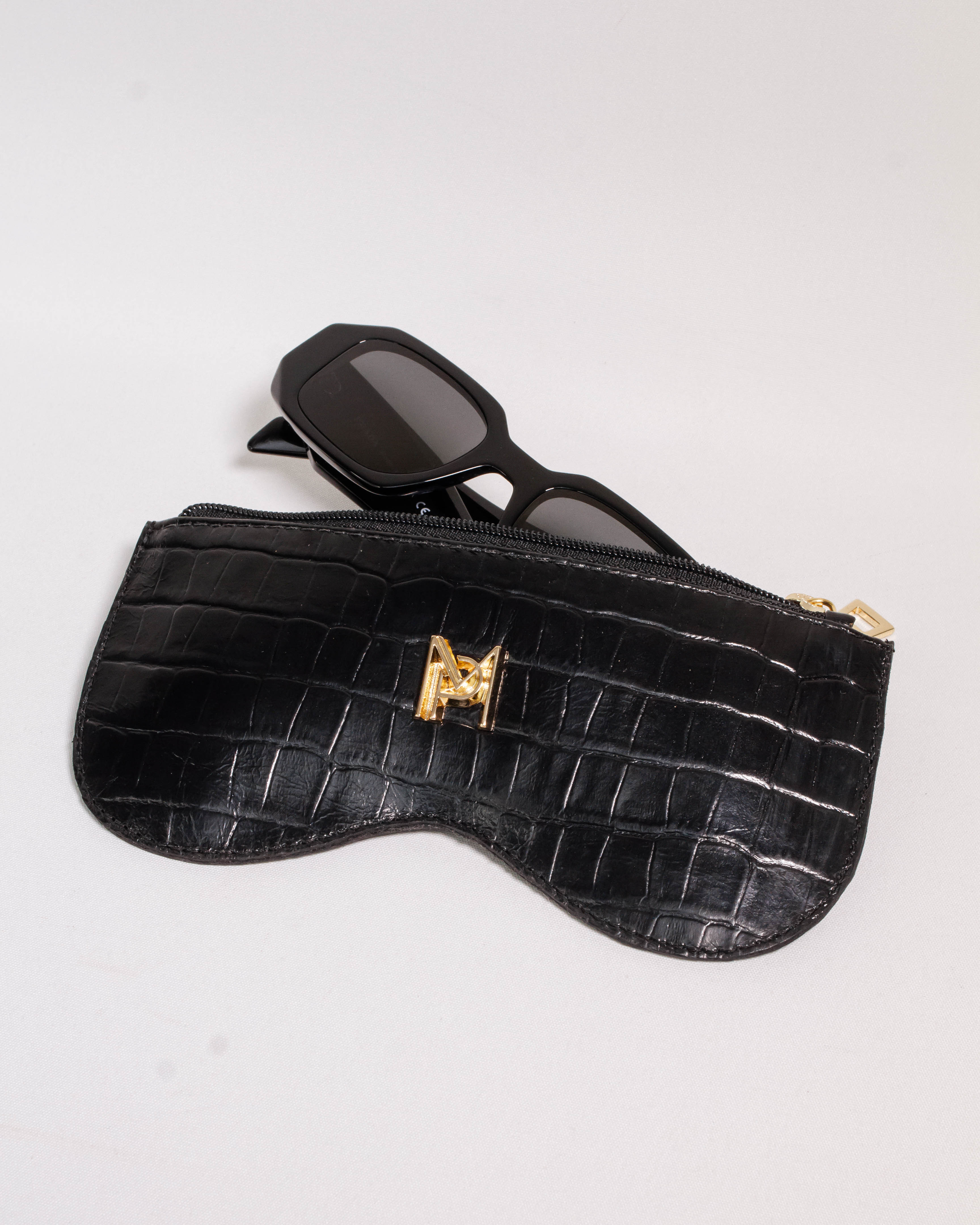 PORTA ÓCULOS PRETO CROCO