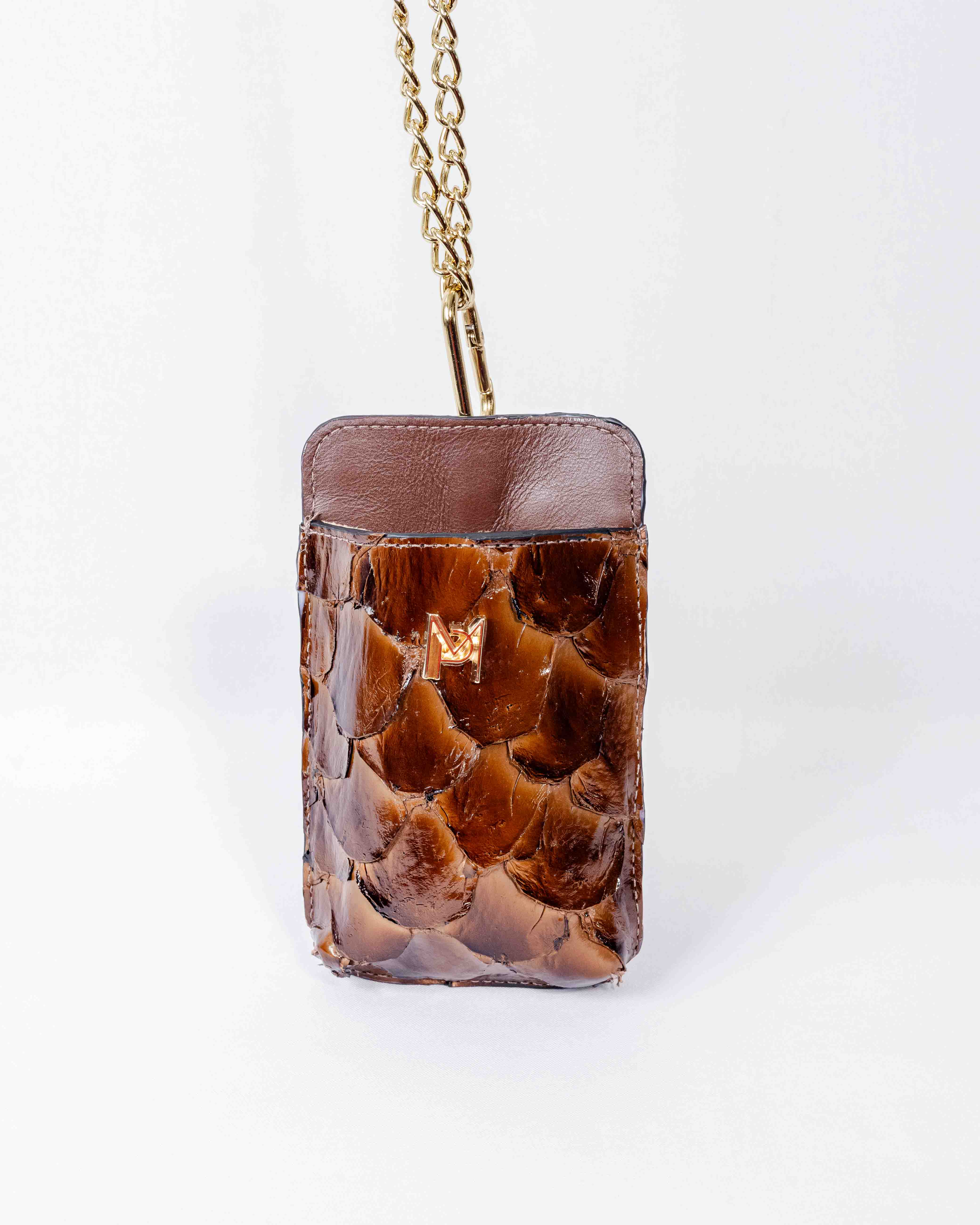 BOLSA PORTA CELULAR DE COURO PIRARUCU SOPHIE PINHÃO