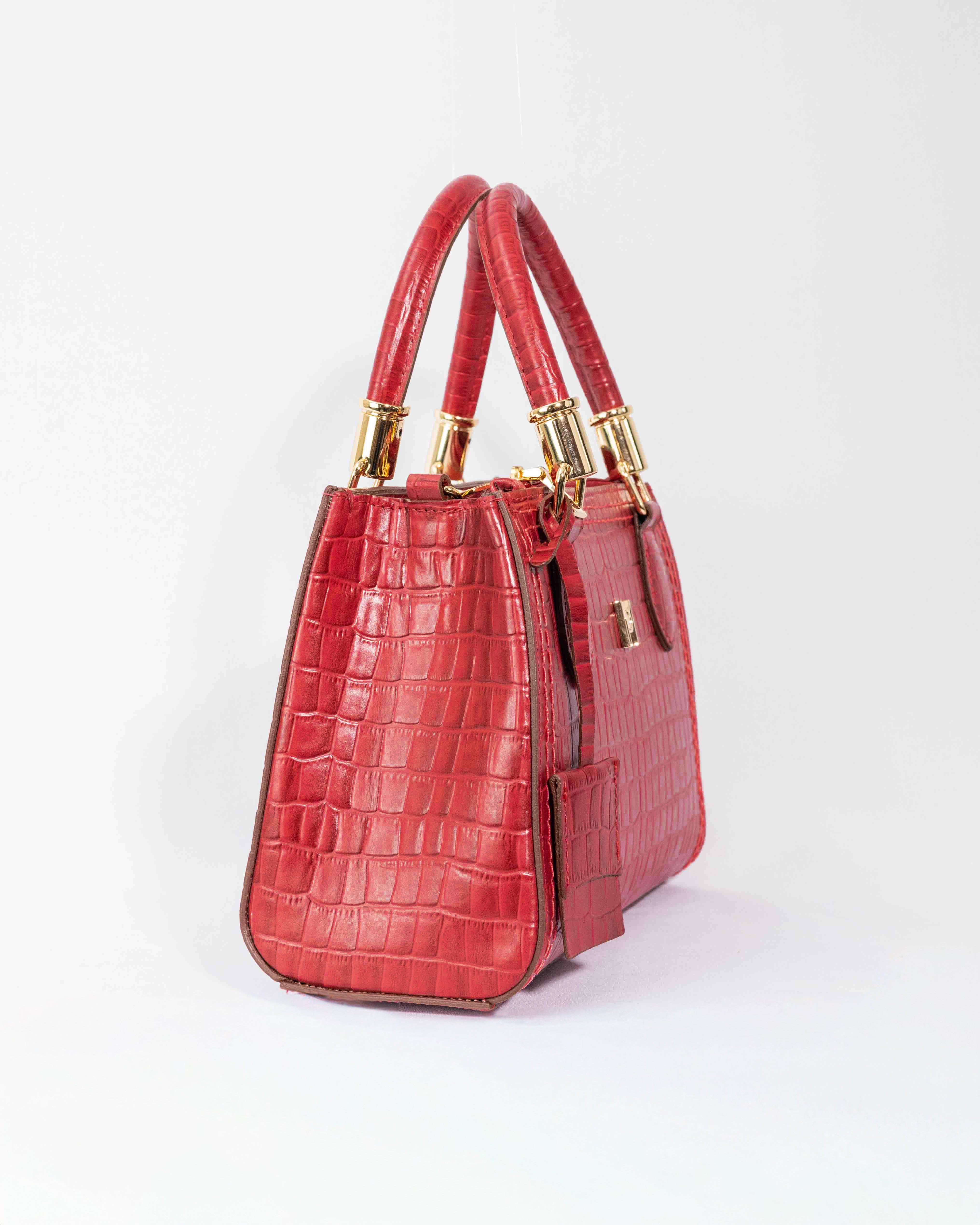 BOLSA VALENTINA VERMELHO CROCO (EDIÇÃO FIORE)