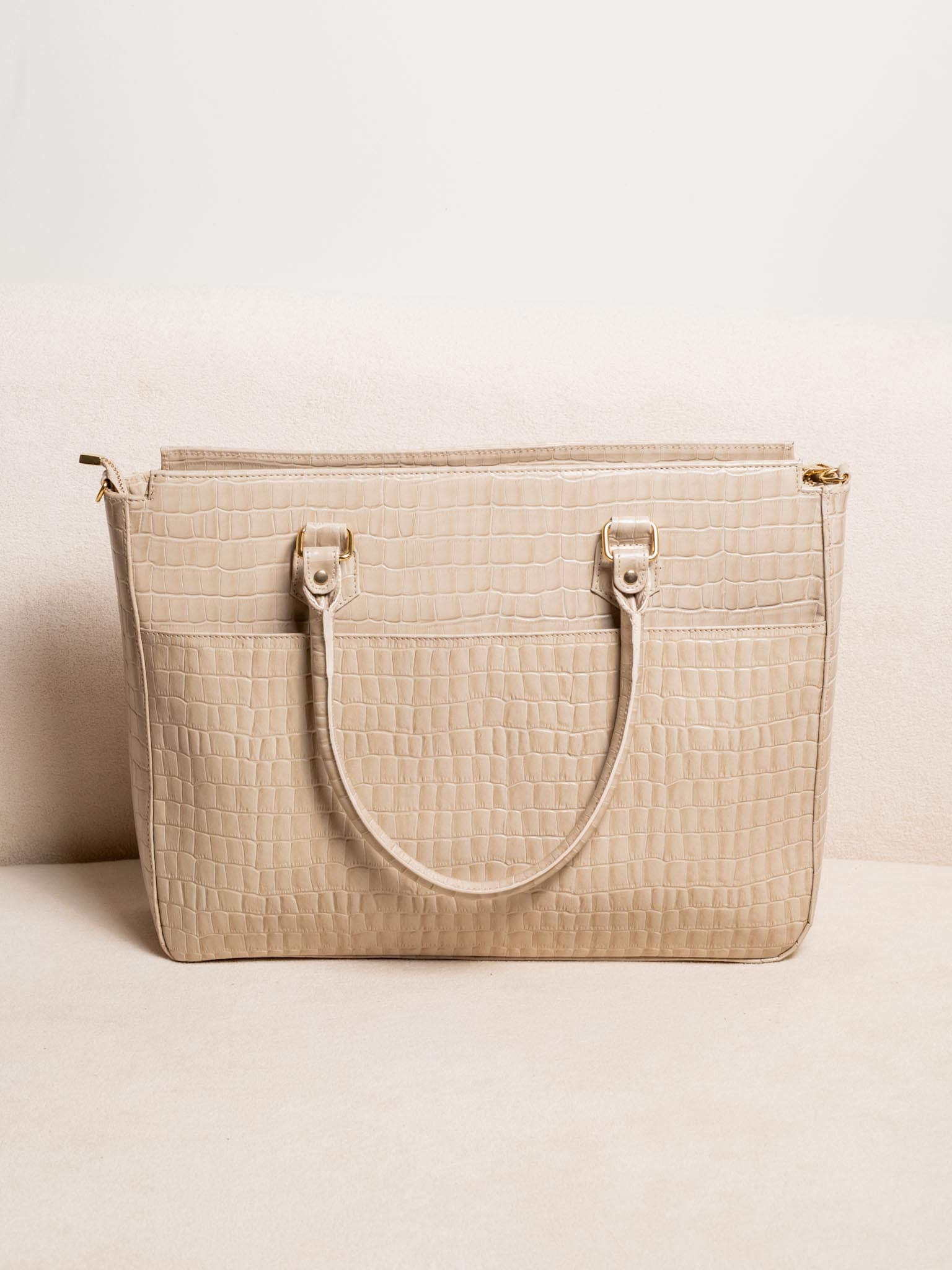 BOLSA PASTA PARA NOTEBOOK DE COURO LEGÍTIMO WORK - VANILLA