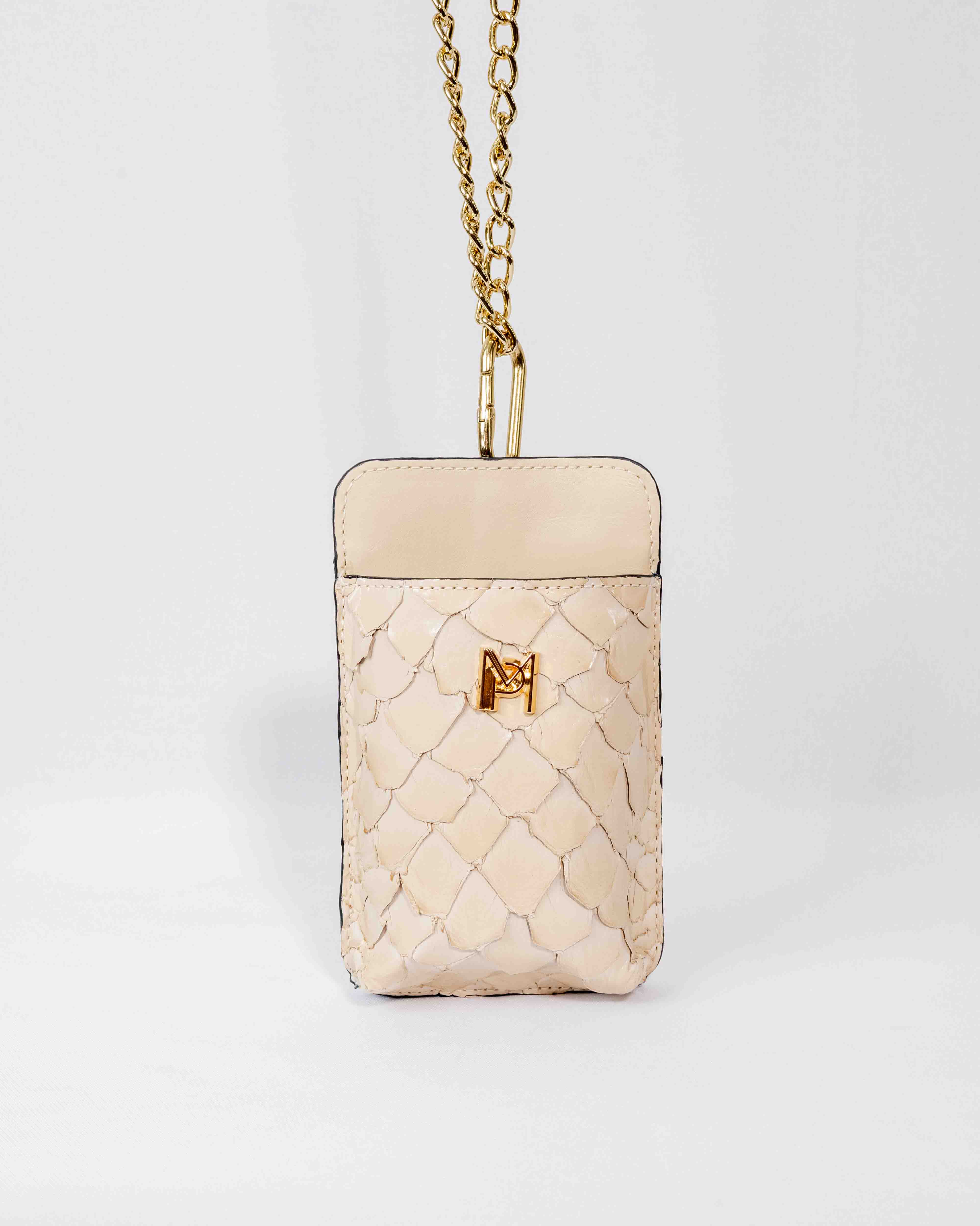BOLSA PORTA CELULAR DE COURO PIRARUCU SOPHIE NATA