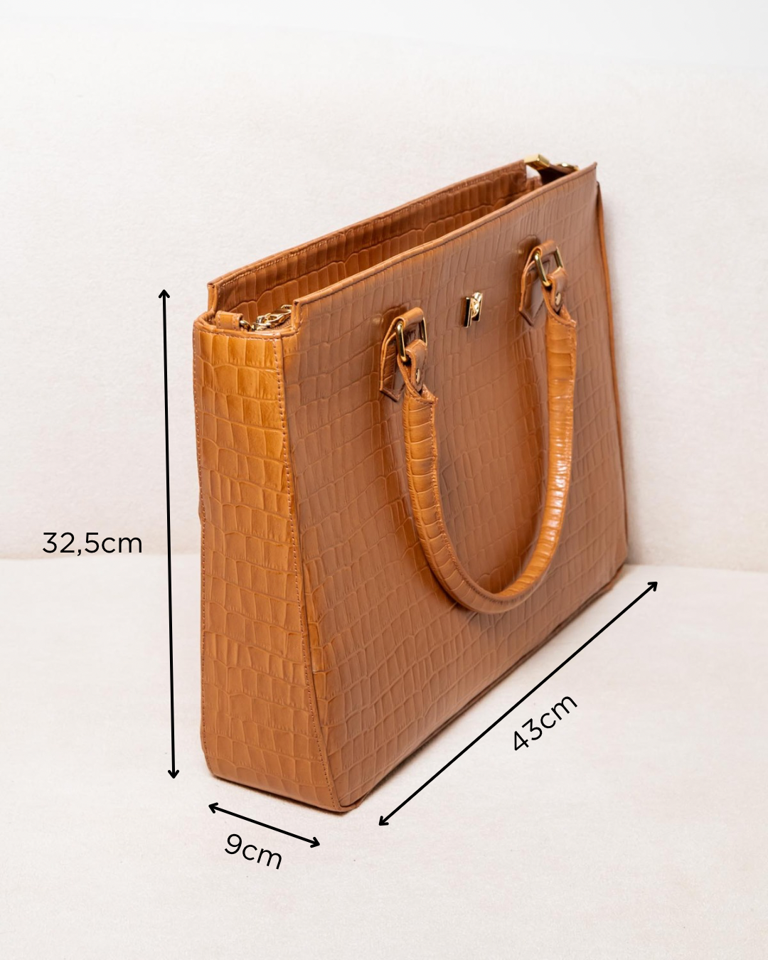 BOLSA PASTA PARA NOTEBOOK DE COURO LEGÍTIMO WORK - CARAMELO