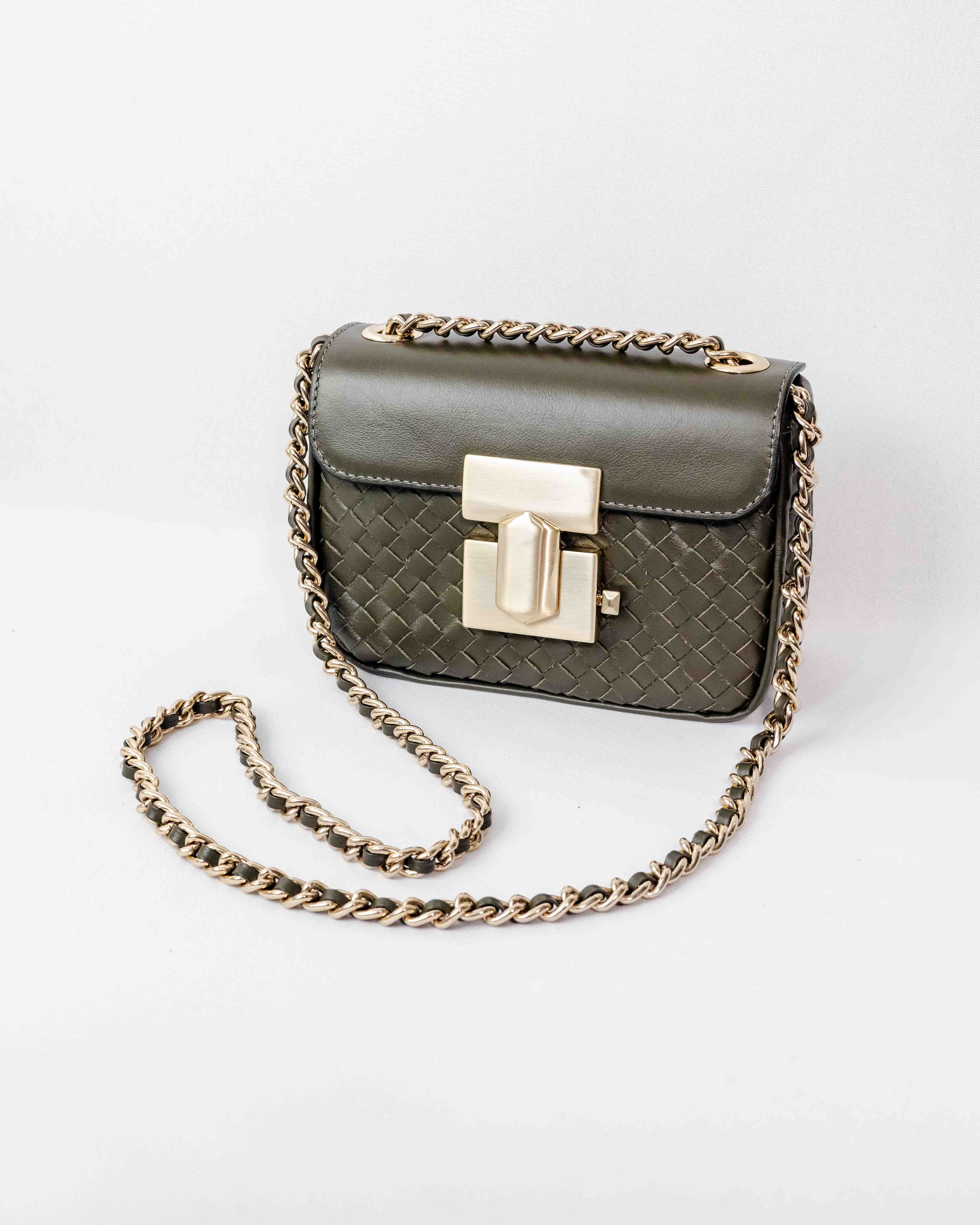 BOLSA PARIS TRESSÊ VERDE OLIVA