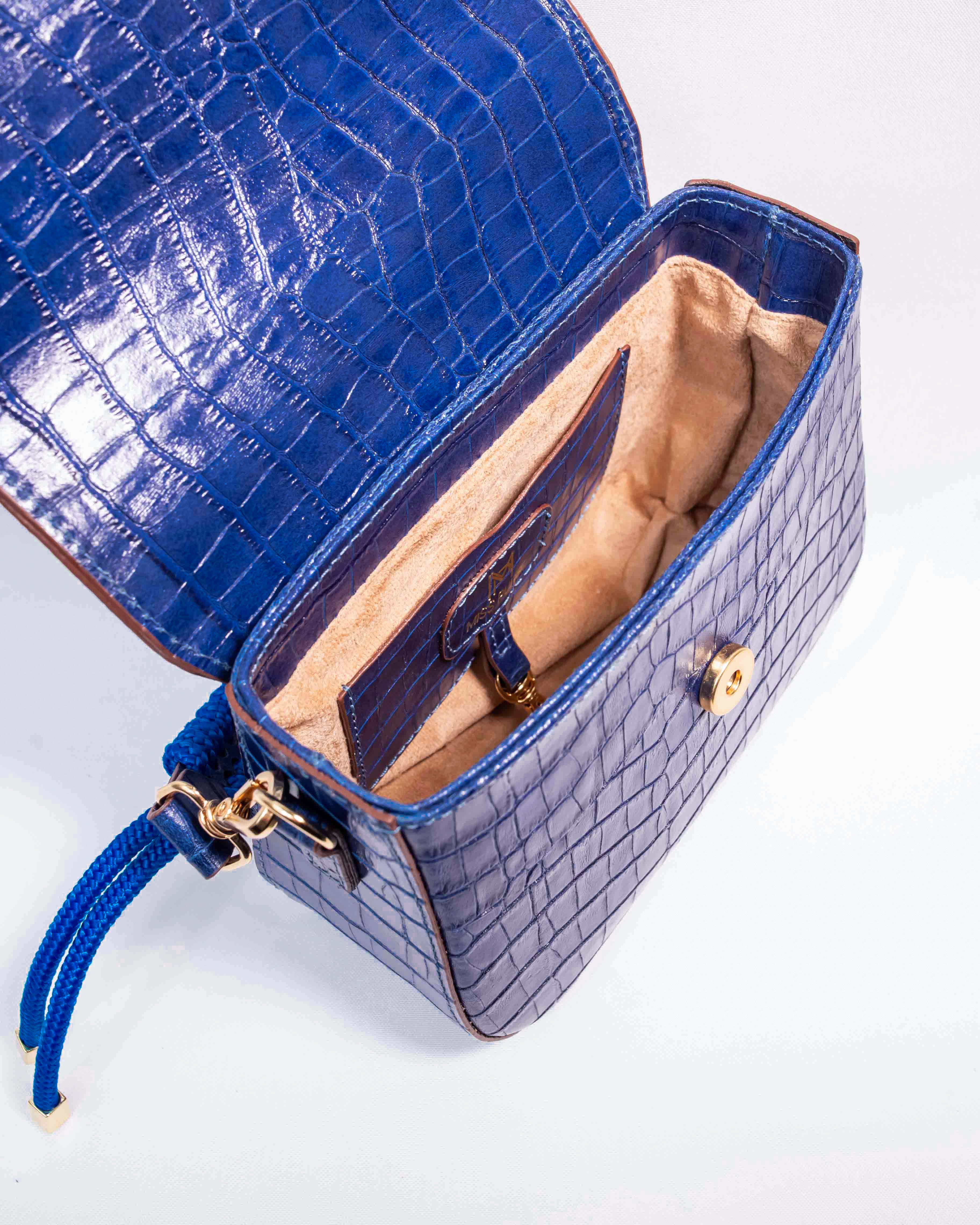 BOLSA GABRIELLE AZUL ROYAL CROCO (EDIÇÃO LIMITADA)