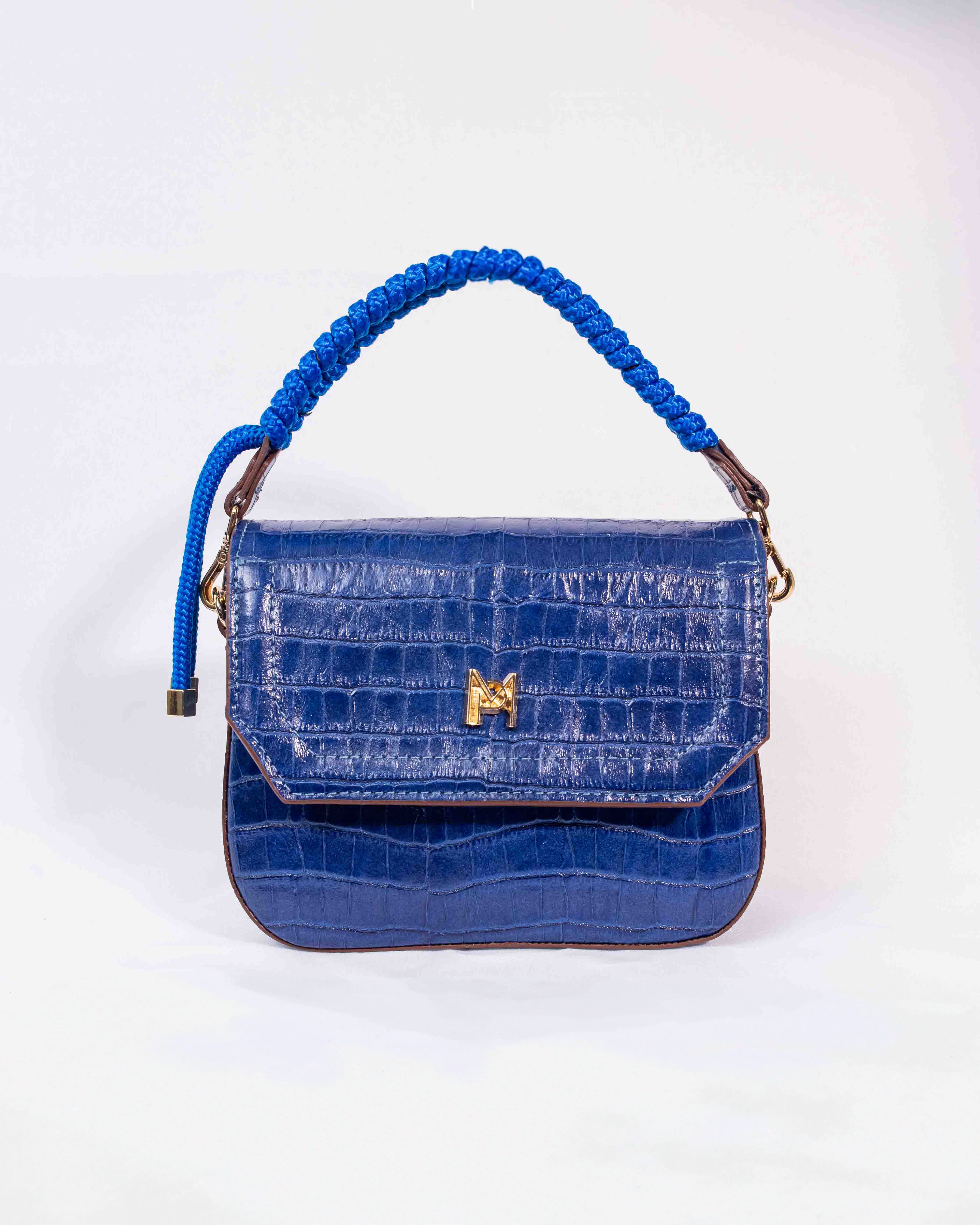 BOLSA GABRIELLE AZUL ROYAL CROCO (EDIÇÃO LIMITADA)