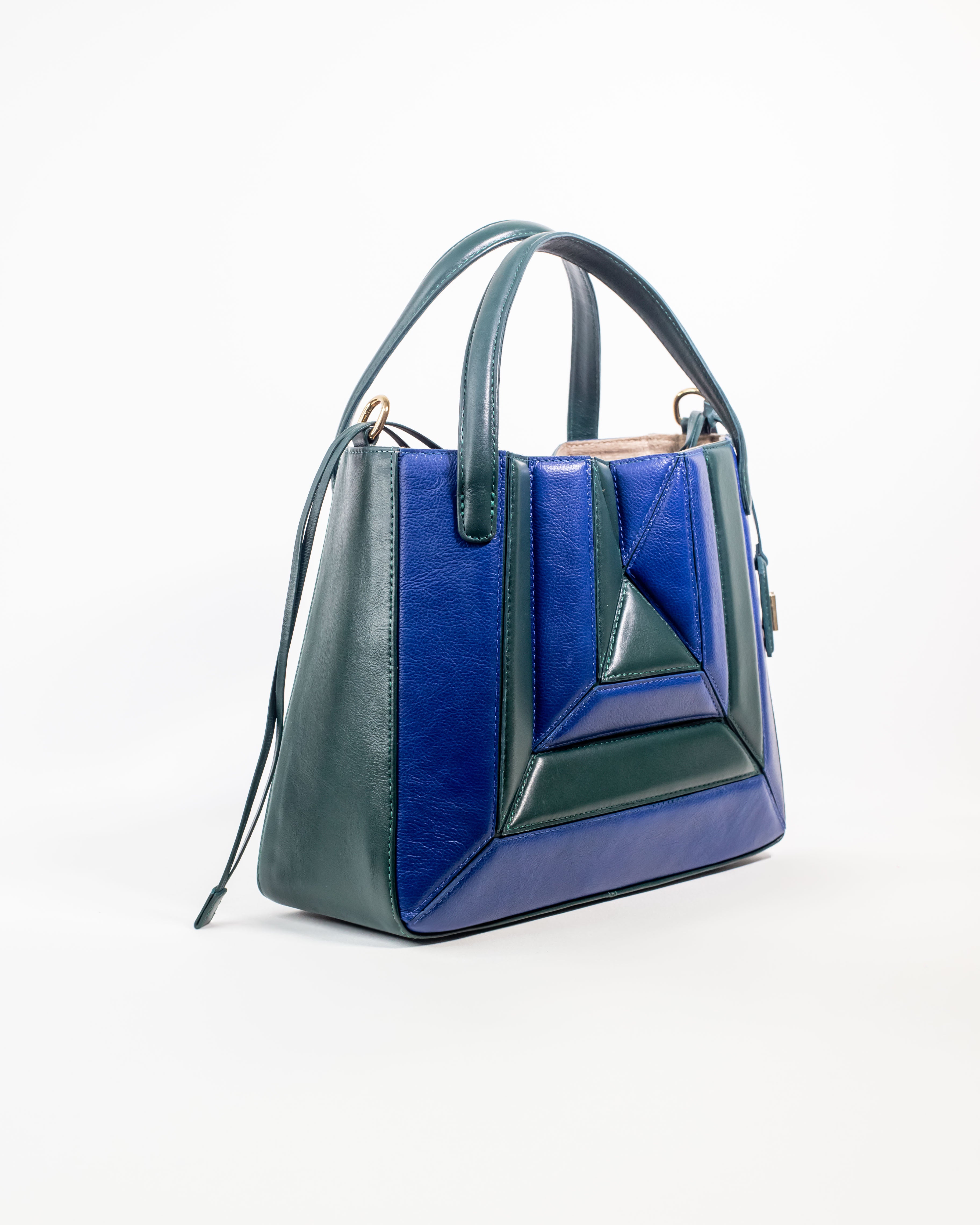 BOLSA CECÍLIA GRANDE AZUL BIC E VERDE