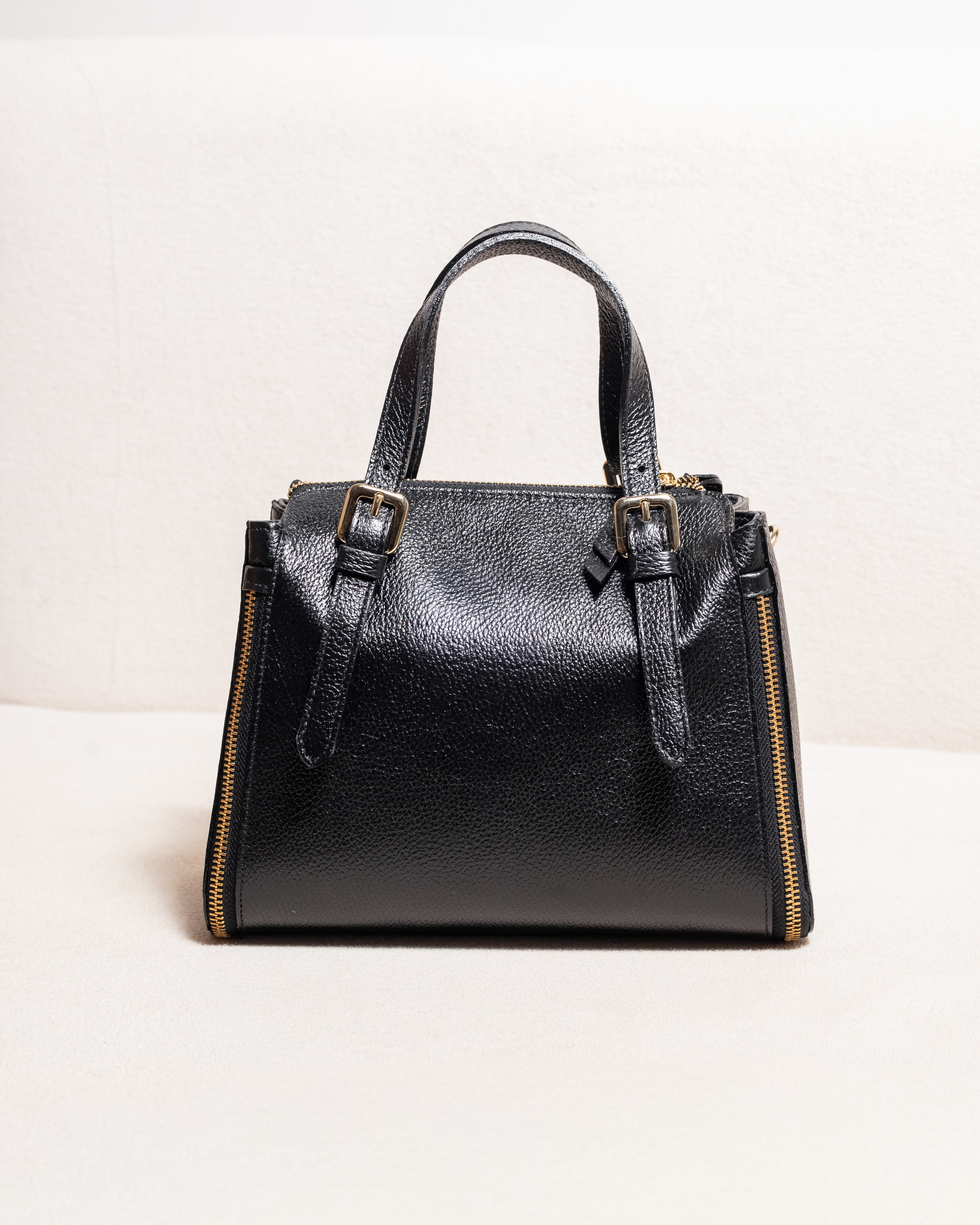 Bolsa Tote Baú Estruturada Aurora - Preta