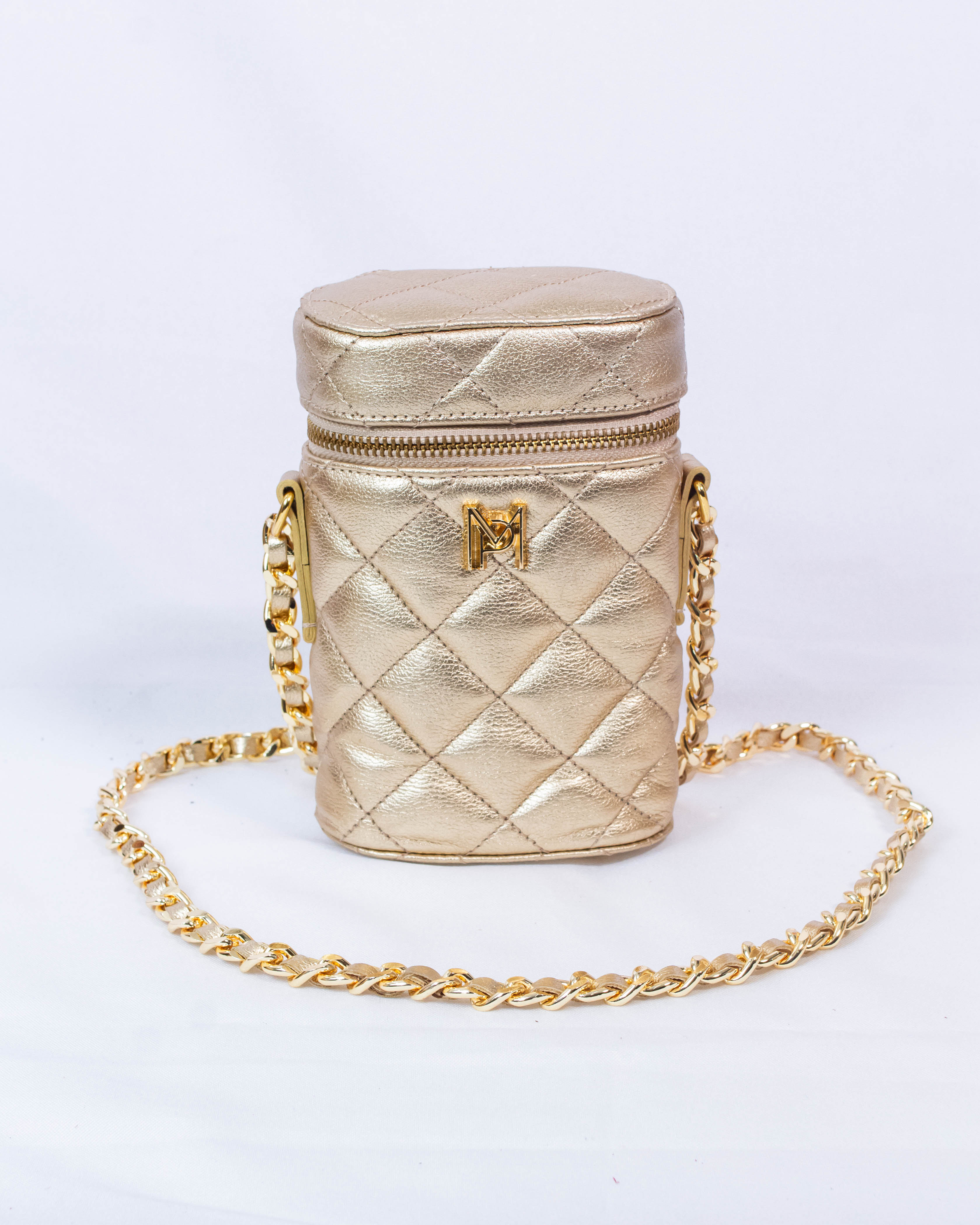 BOLSA HELENA PORTA CELULAR DOURADO / COLLAB ANINHA GOMES