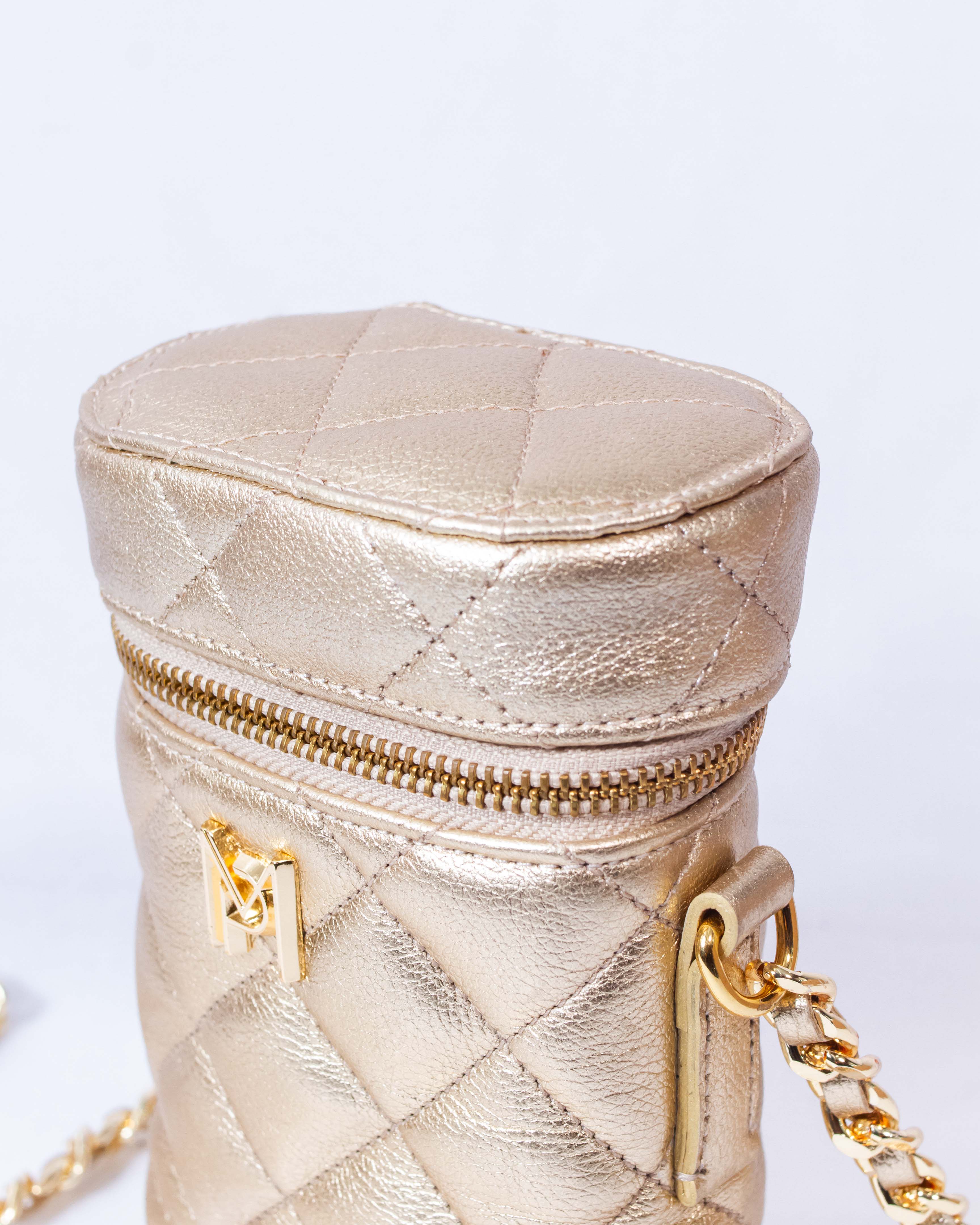 BOLSA HELENA PORTA CELULAR DOURADO / COLLAB ANINHA GOMES