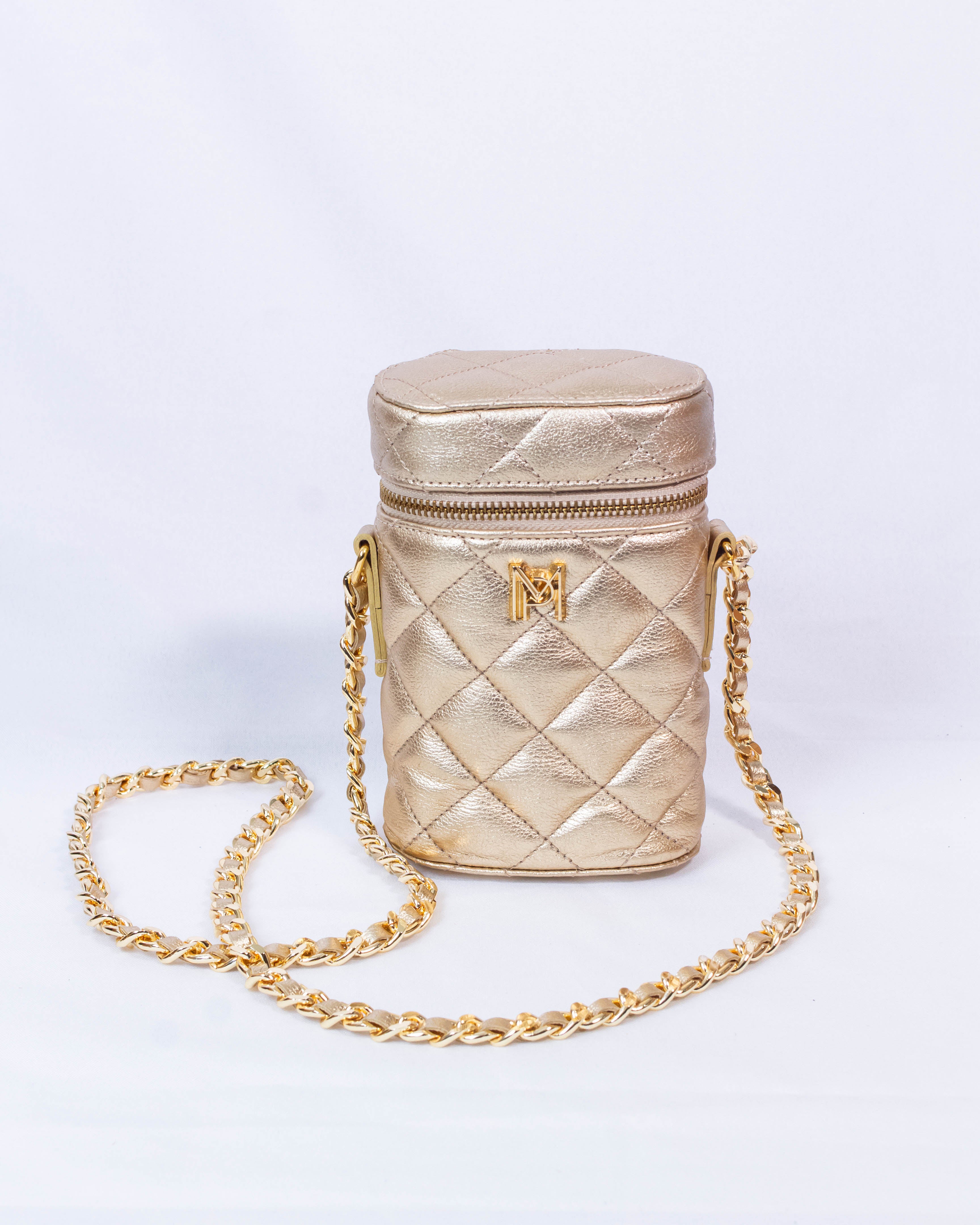BOLSA HELENA PORTA CELULAR DOURADO / COLLAB ANINHA GOMES