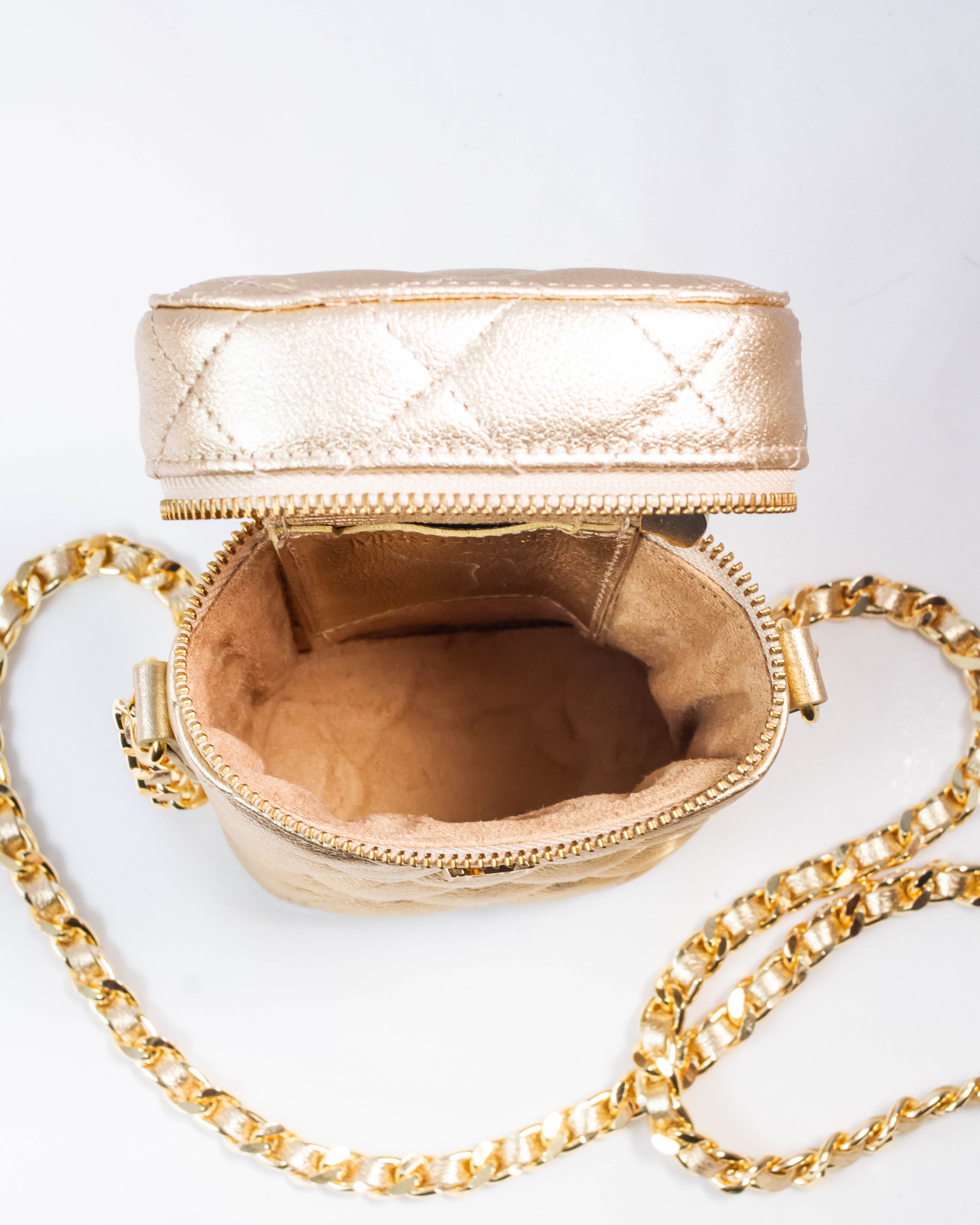 BOLSA HELENA PORTA CELULAR DOURADO / COLLAB ANINHA GOMES