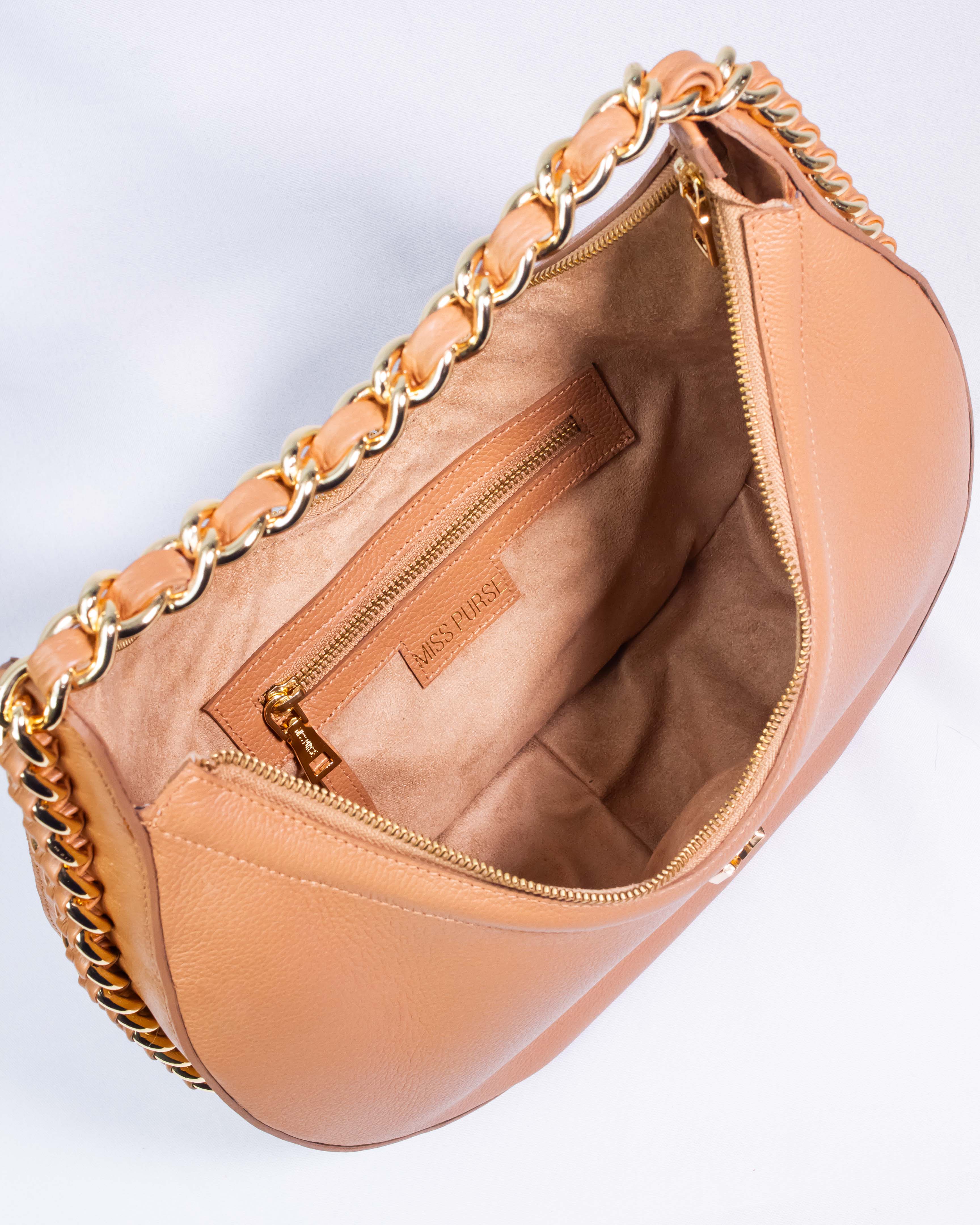 BOLSA ANA MEIA LUA CARAMELO / COLLAB ANINHA GOMES