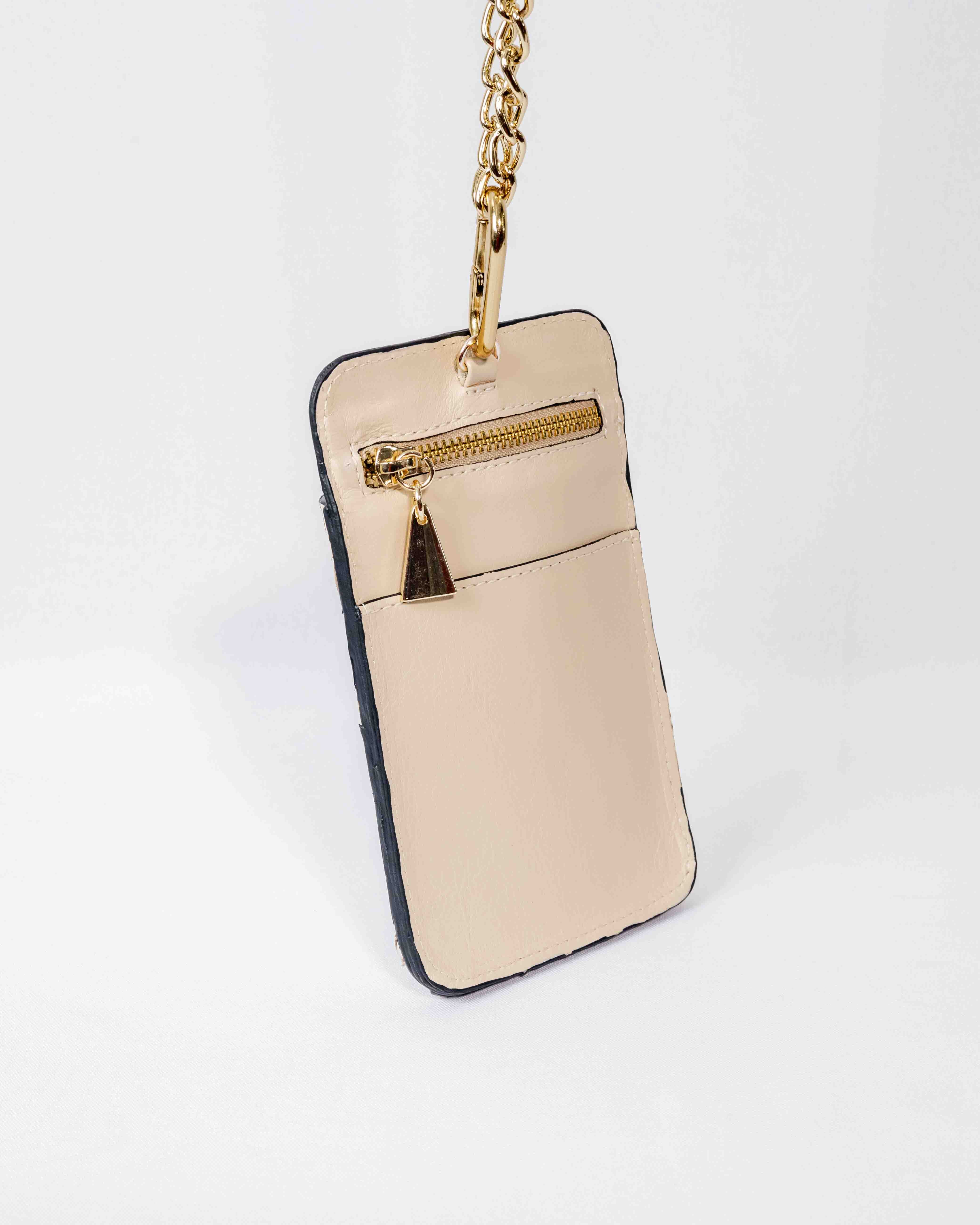 BOLSA PORTA CELULAR DE COURO PIRARUCU SOPHIE NATA