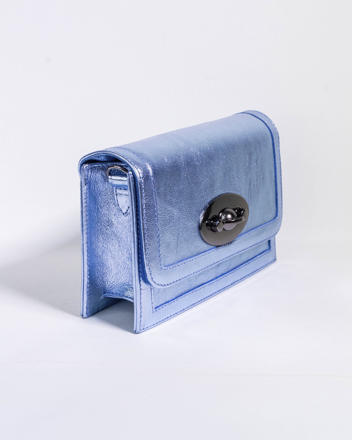 BOLSA MYKONOS AZUL METALIZADO ÔNIX
