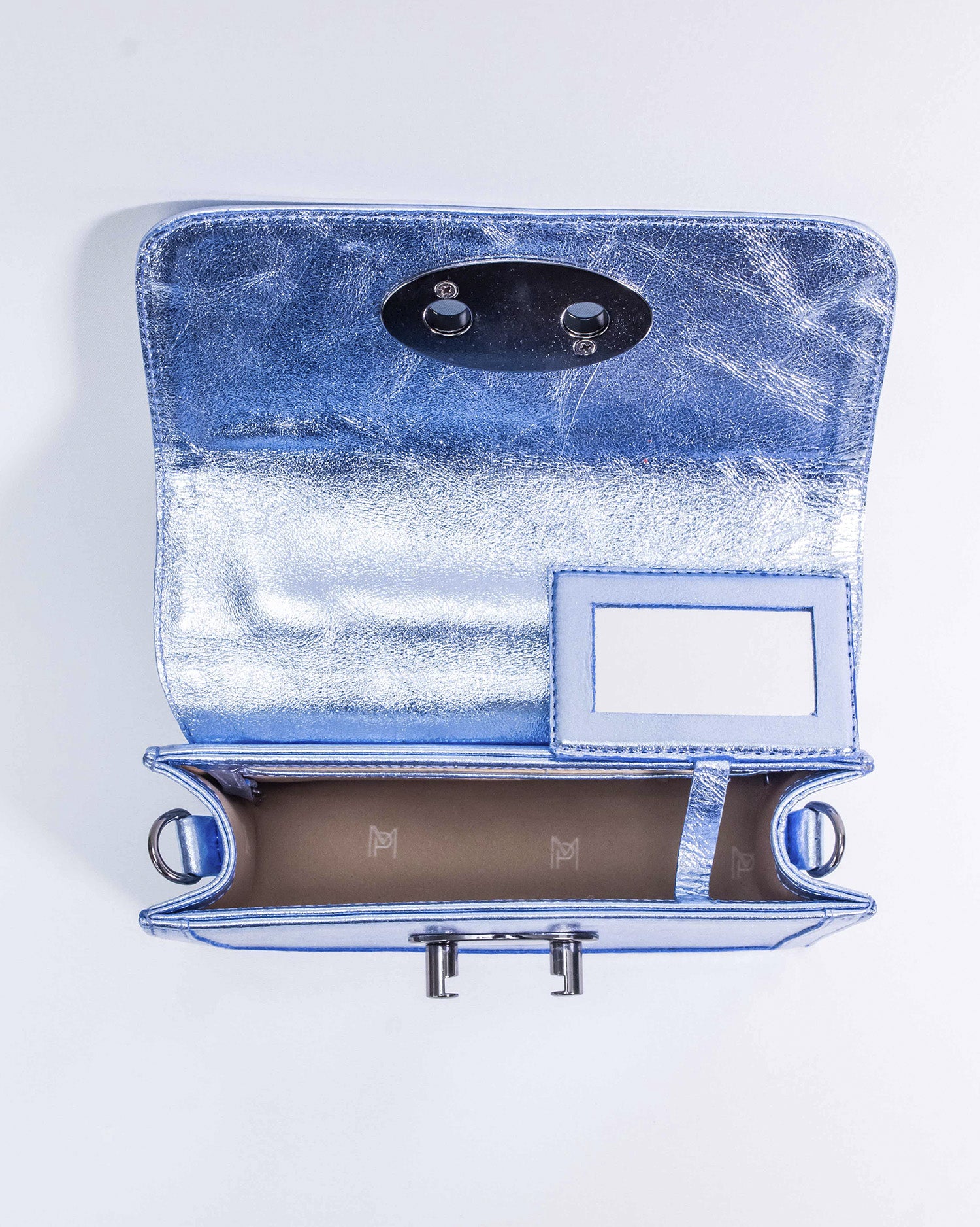 BOLSA MYKONOS AZUL METALIZADO ÔNIX