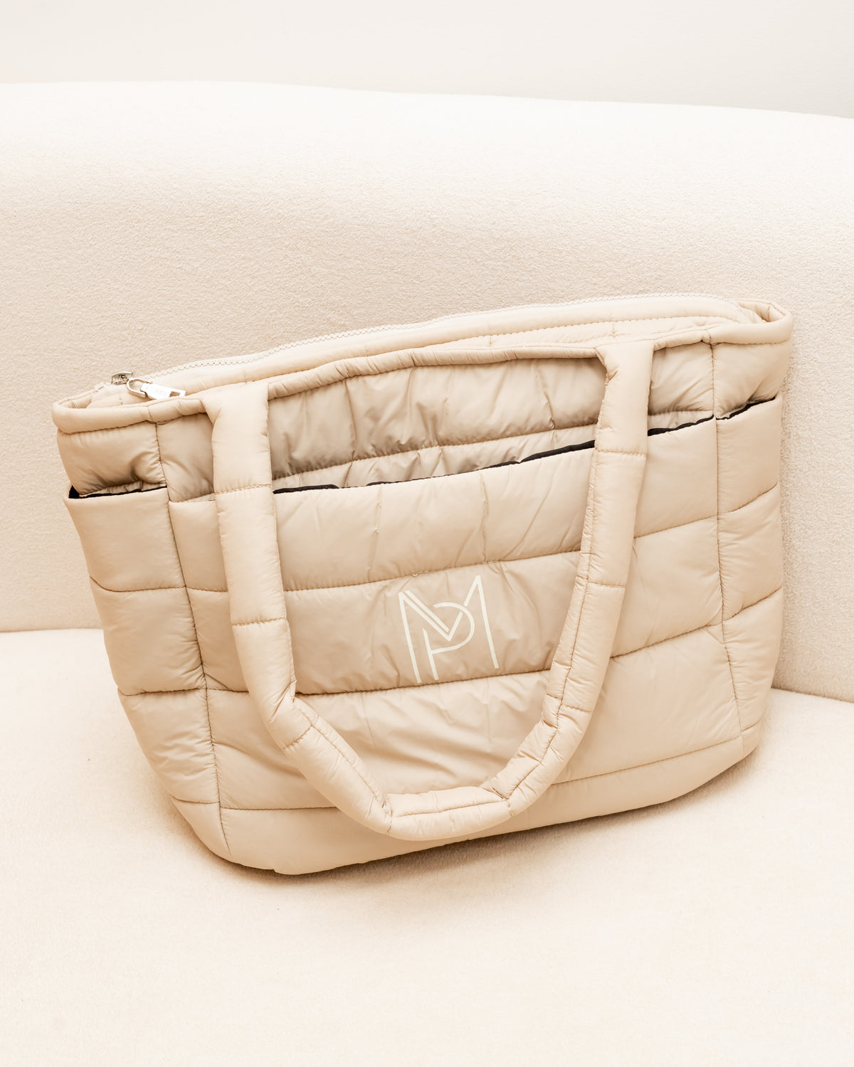 Bolsa Puffer Move de Nylon - Bege