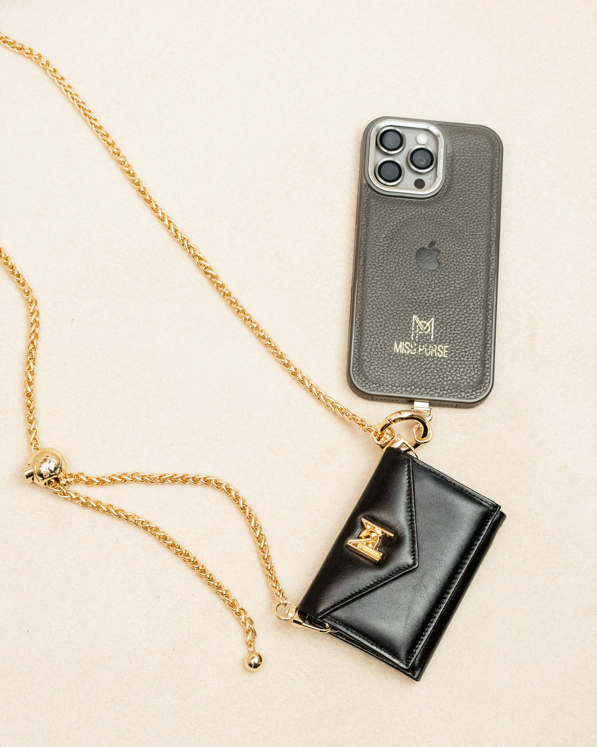 Micro Bag e Carteira de Couro Legítimo - Preto - 4 em 1
