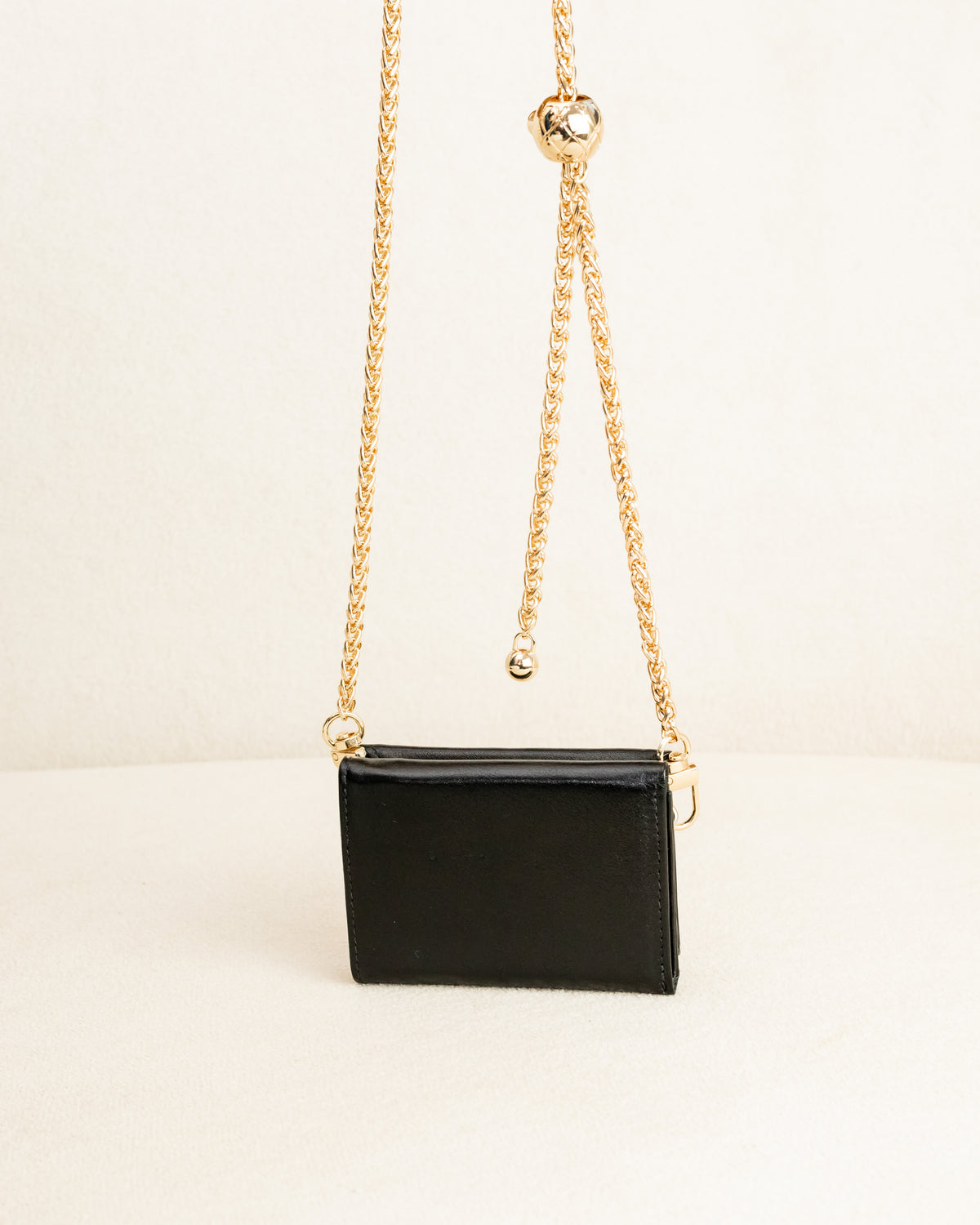 Micro Bag e Carteira de Couro Legítimo - Preto - 4 em 1