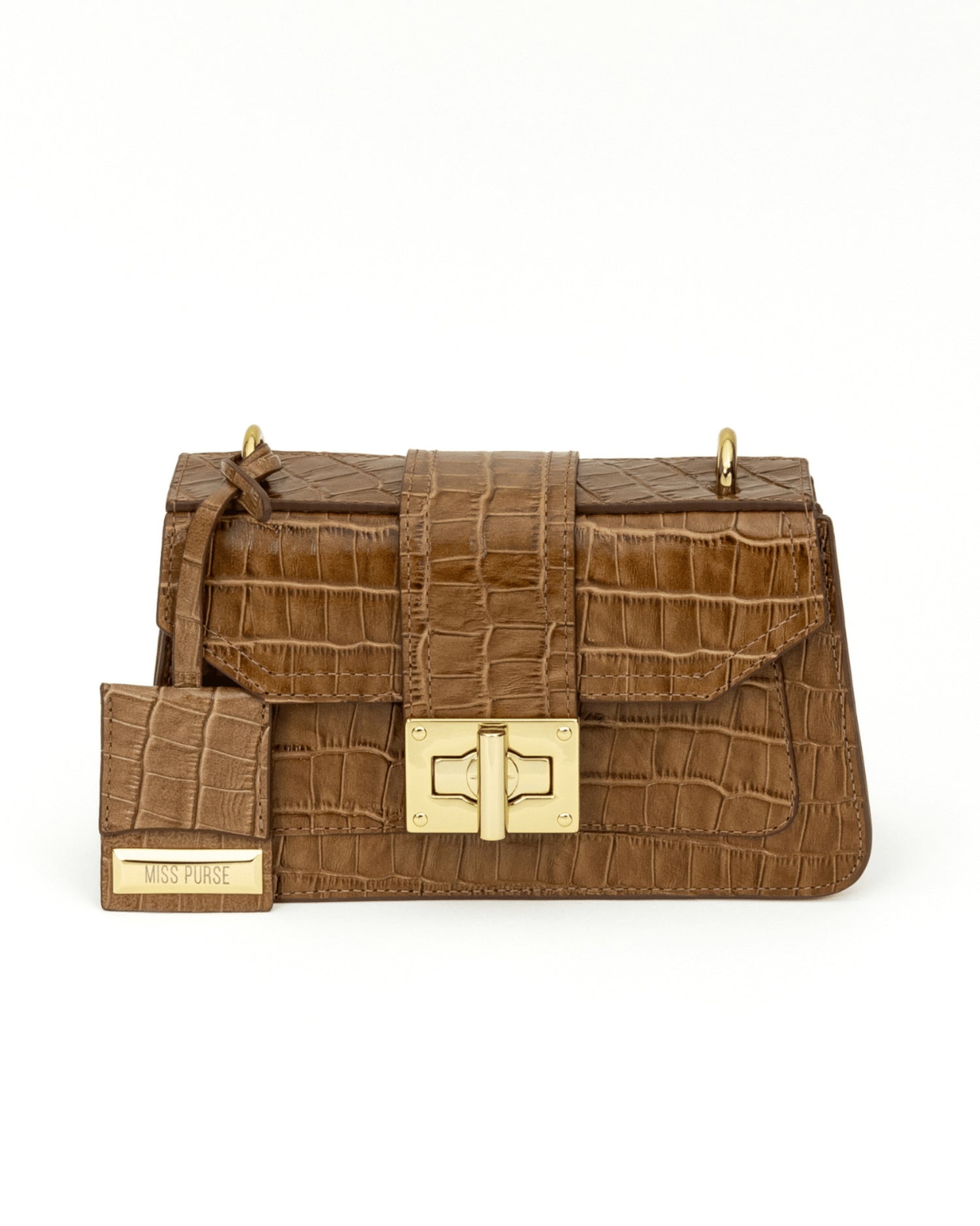 BOLSA MILÃO CAMEL CROCO