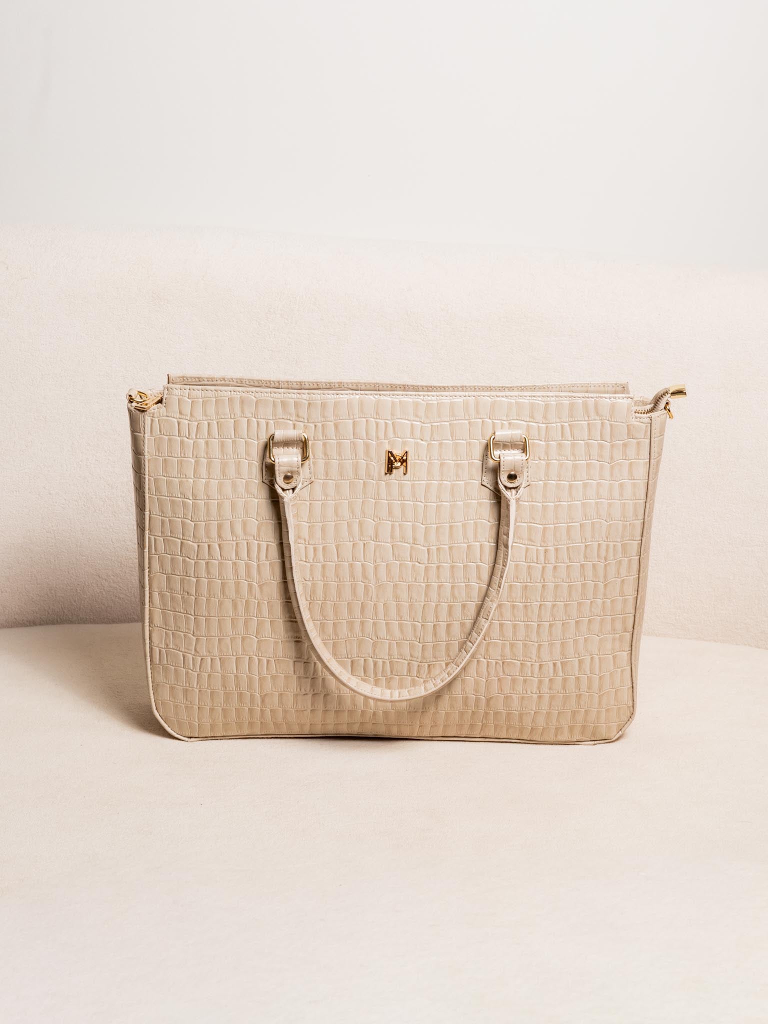 BOLSA PASTA PARA NOTEBOOK DE COURO LEGÍTIMO WORK - VANILLA