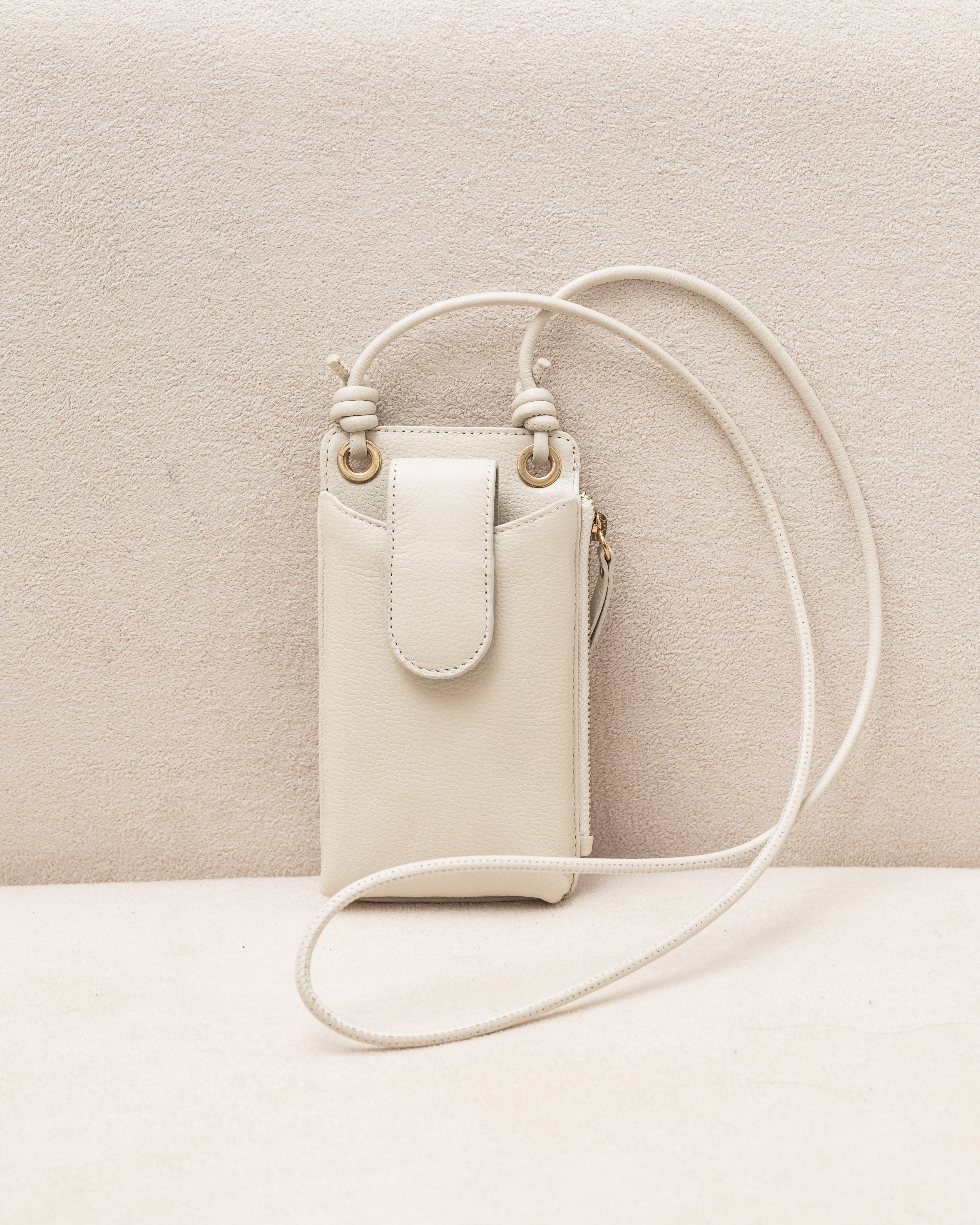 Bolsa e Porta Celular Yara de Couro Legítimo Off White