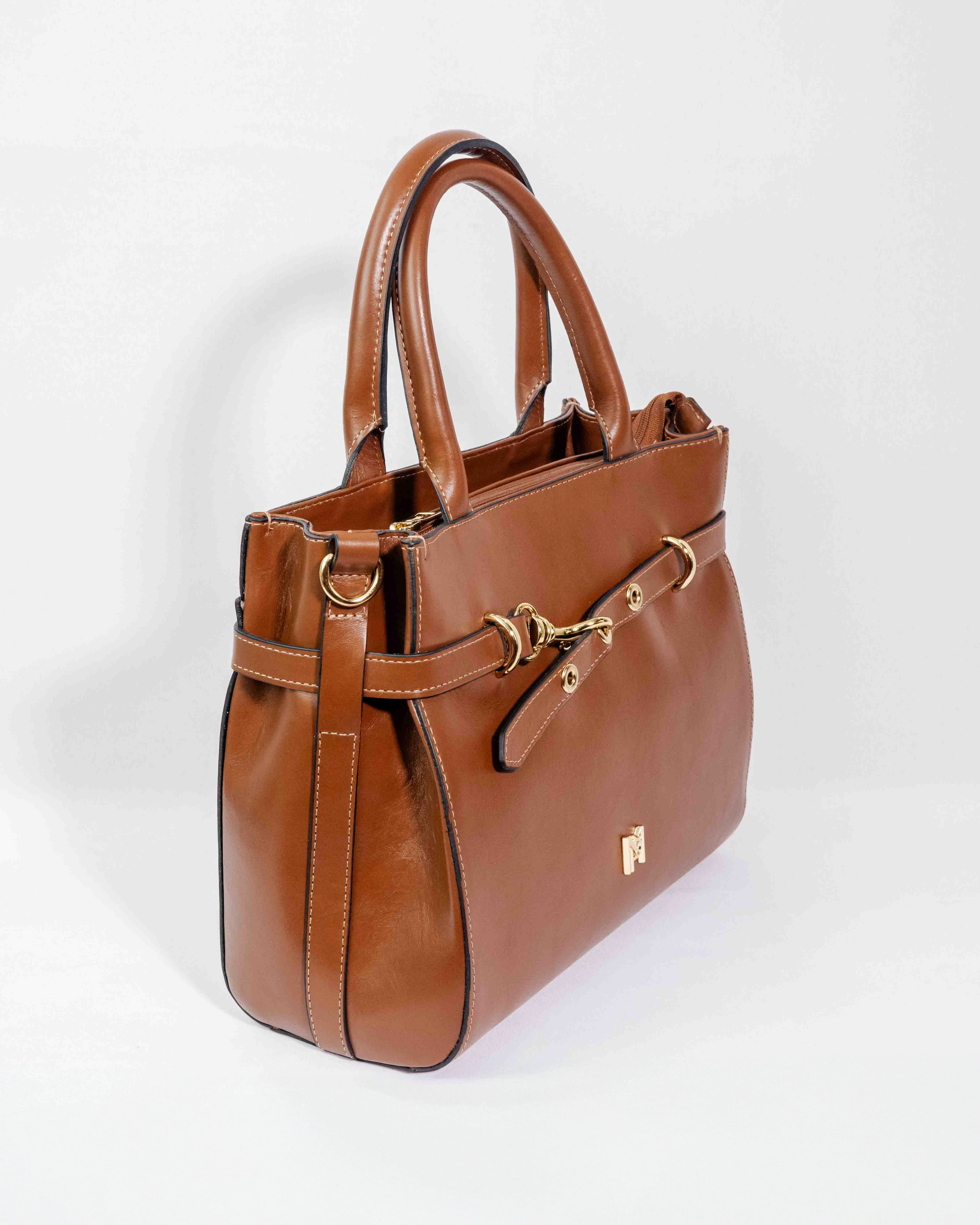 BOLSA MATILDE COURO LEGÍTIMO CARAMELO